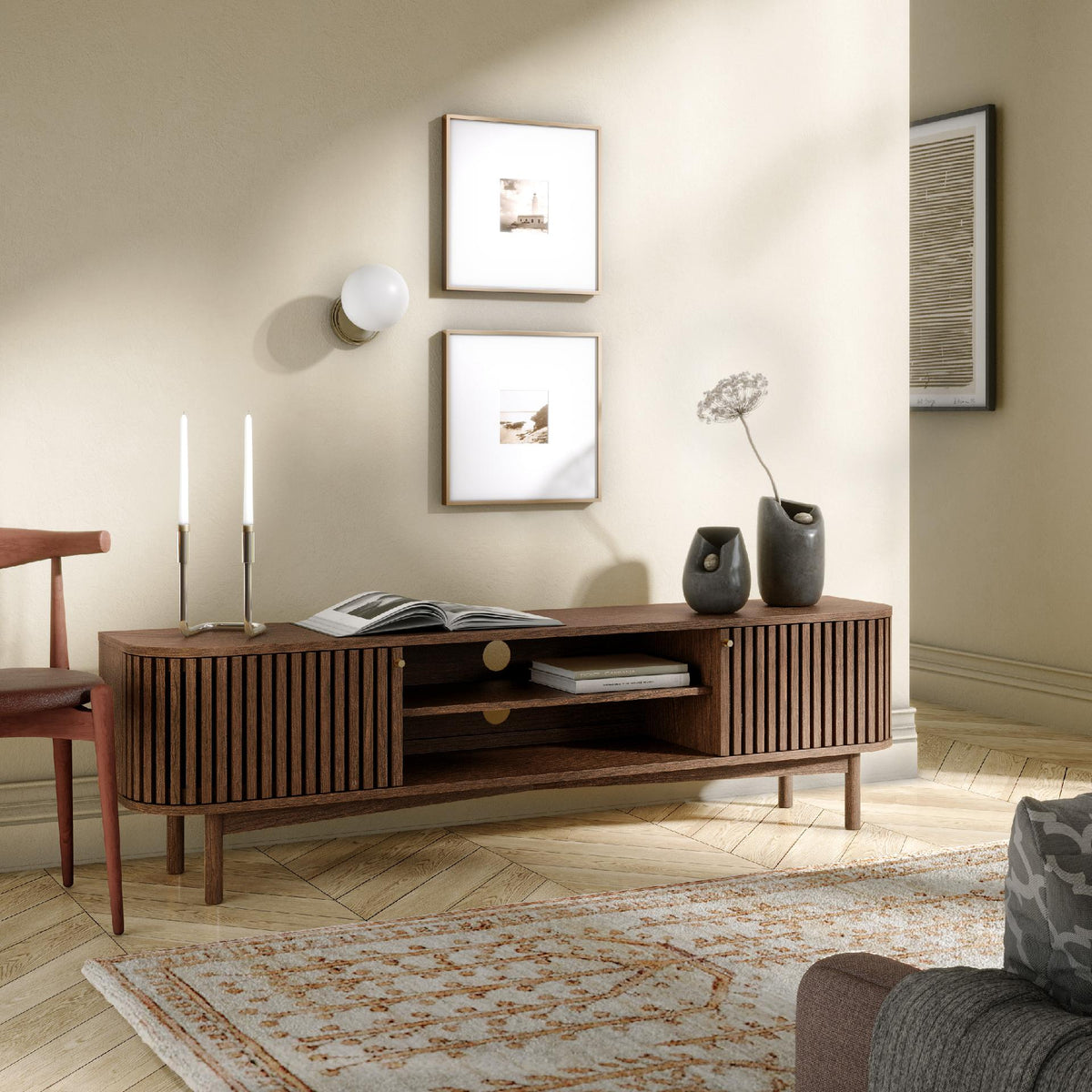 Colton Brown Wood Large TV Unit