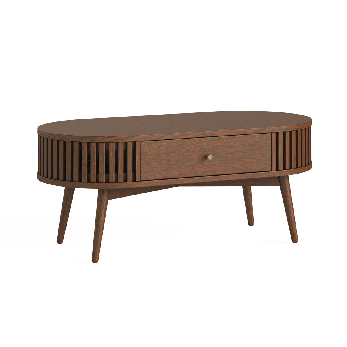 Colton Brown Wood Oval Coffee Table