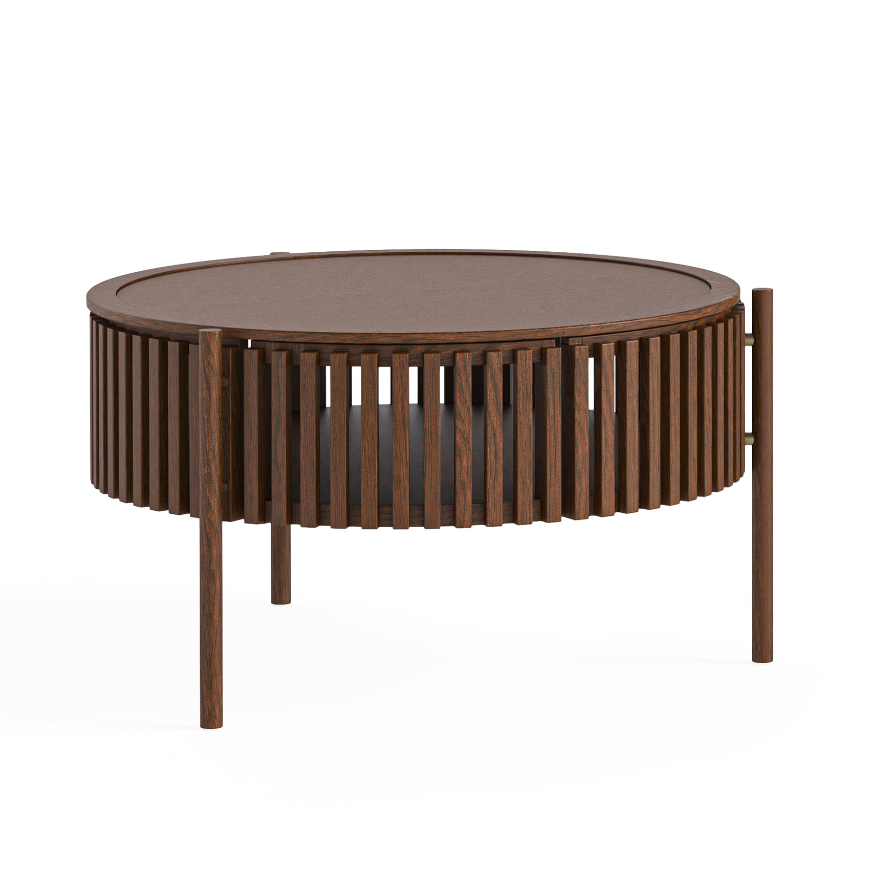 Colton Brown Wood Story Coffee Table with Door