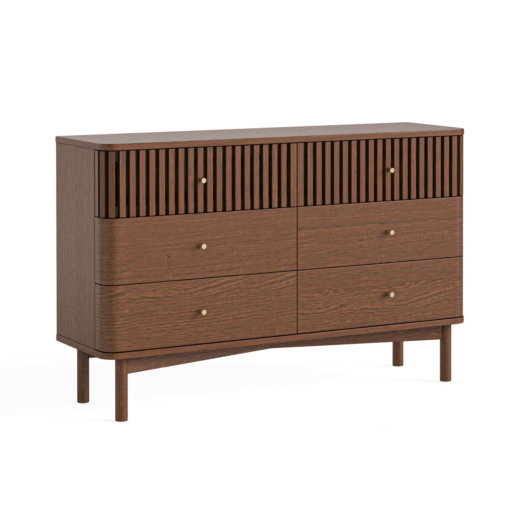 Colton Brown Wood Chest 6 Drawer