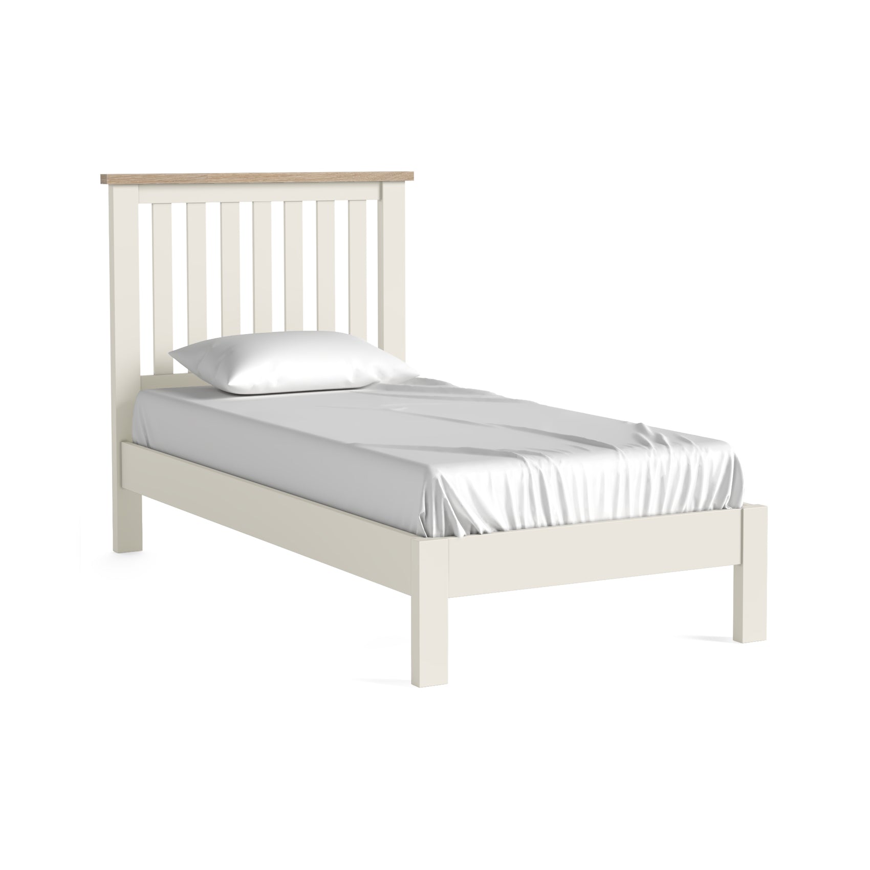 Somerton Coconut White Oak Wood Single Bed