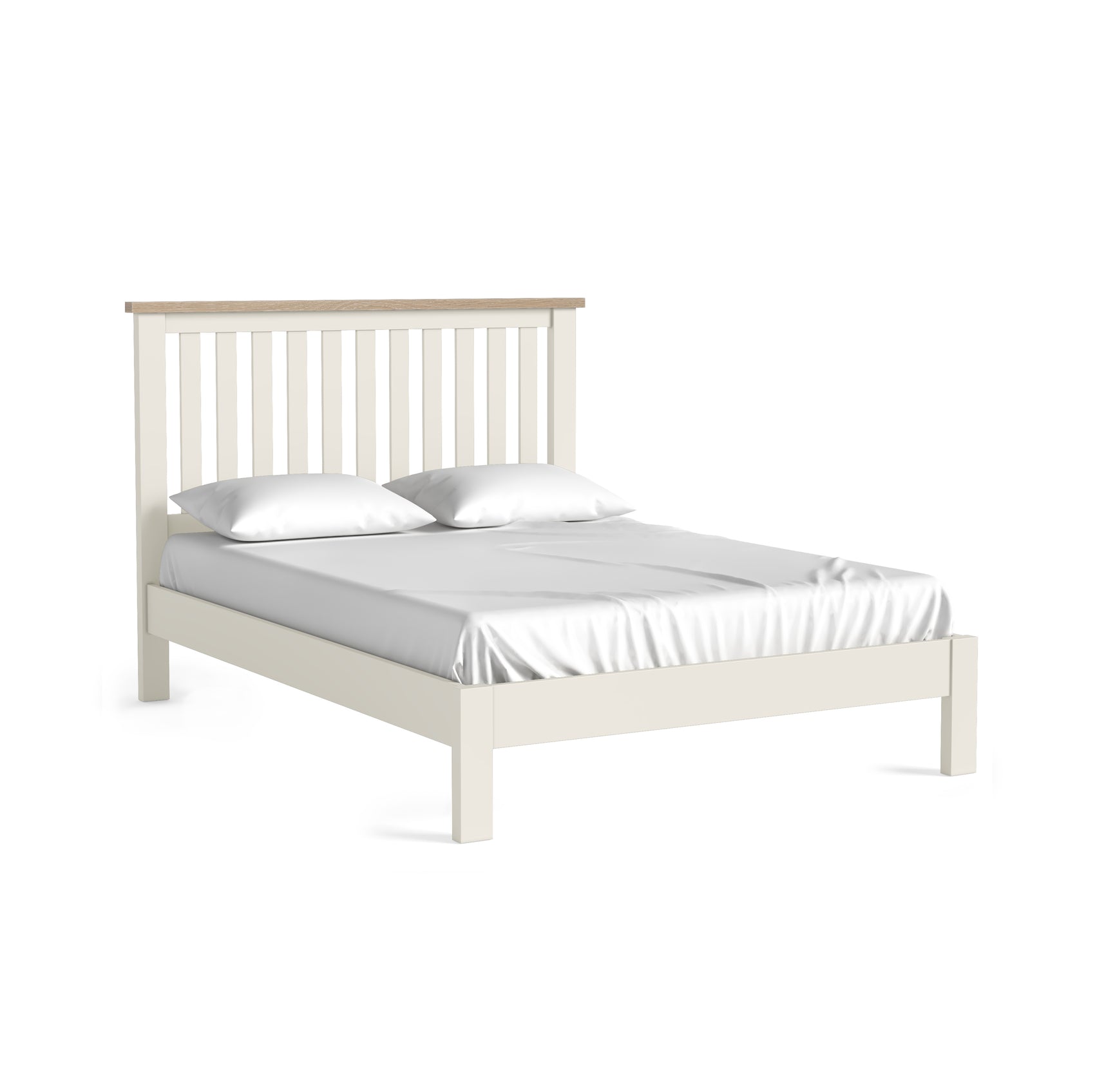 Somerton Coconut White Oak Wood Double Bed
