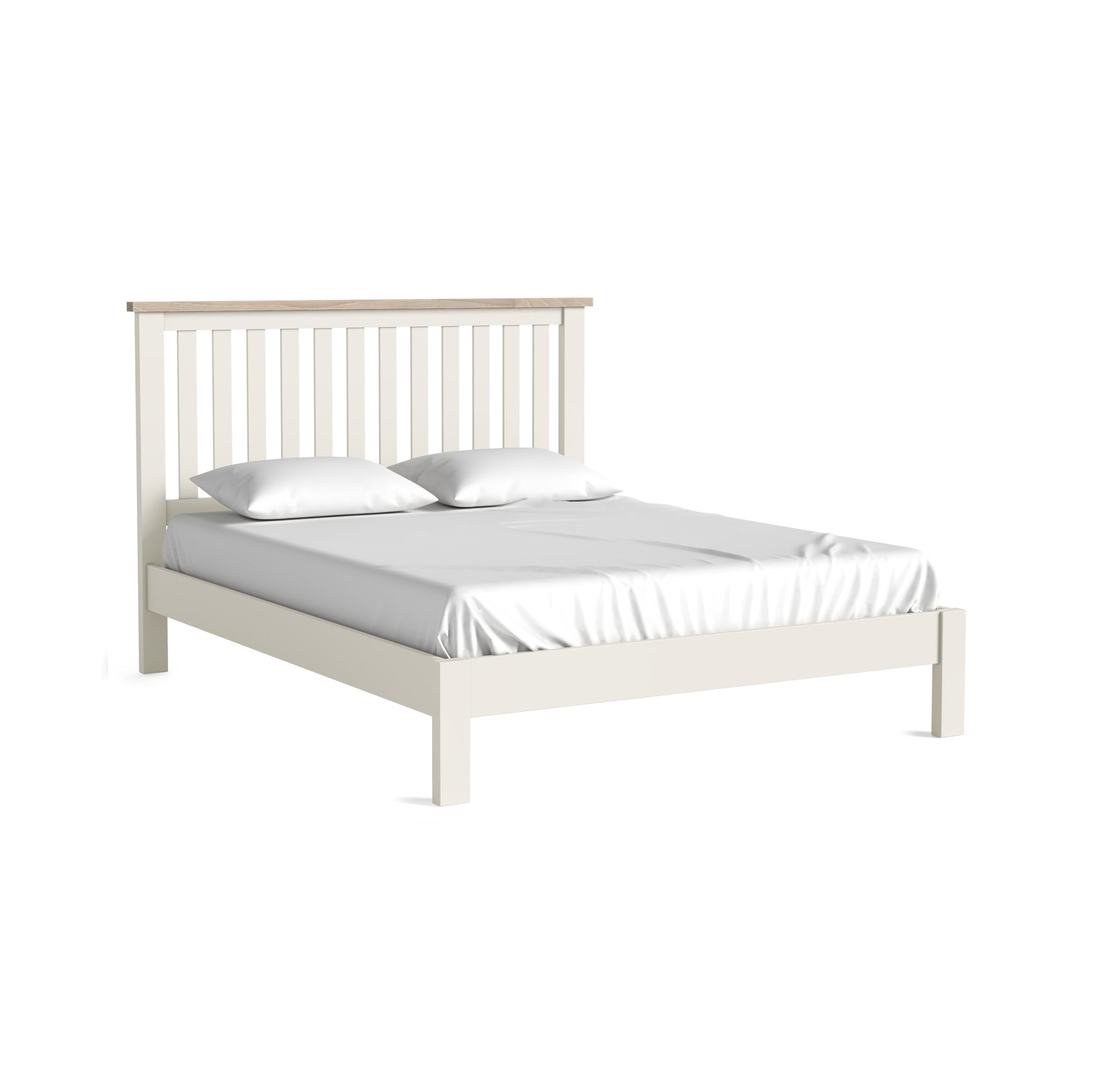 Somerton Coconut White Oak Wood King Size Bed