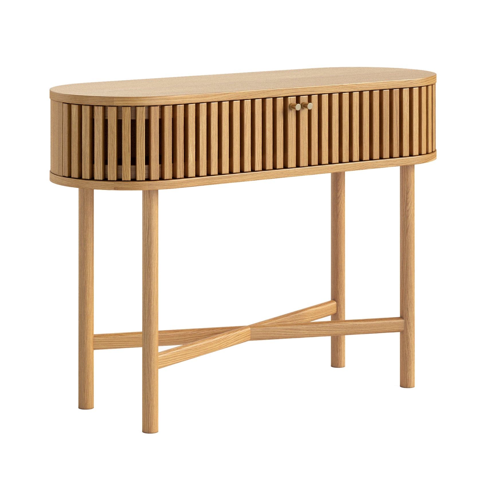 Colton Natural Wood Oval Console Table