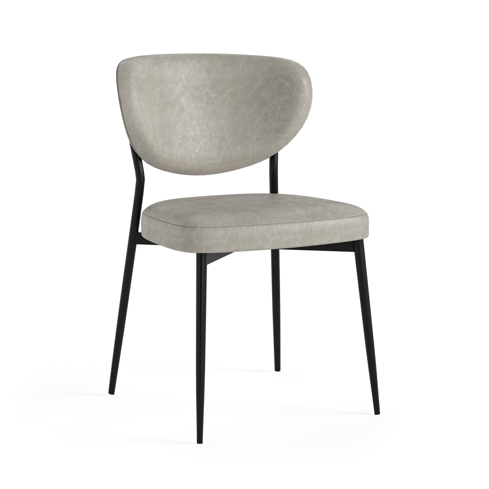 Set of 2 Lola Grey Faux Leather Dining Chairs