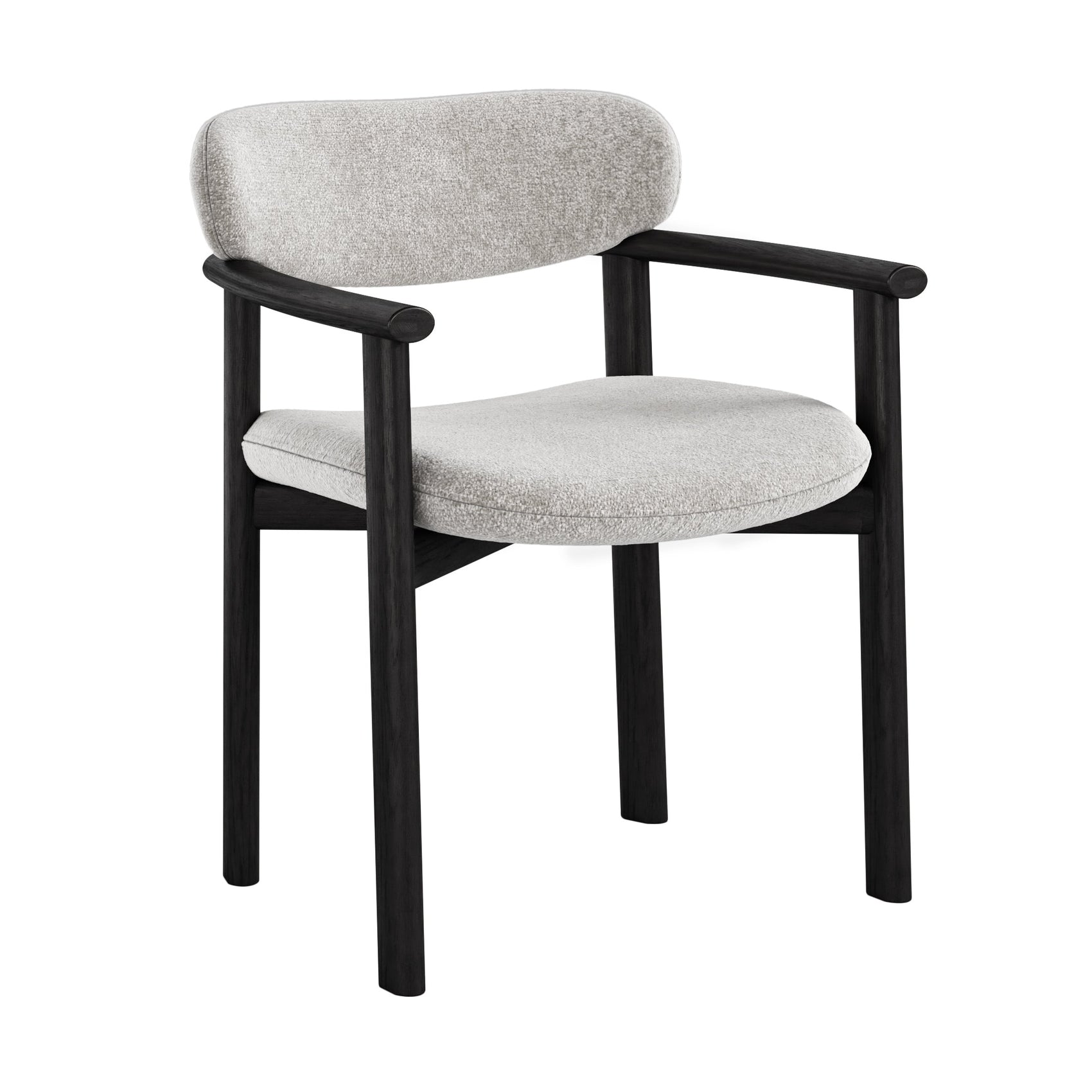 Clara Light Grey Chenille & Black Wood Dining Chair