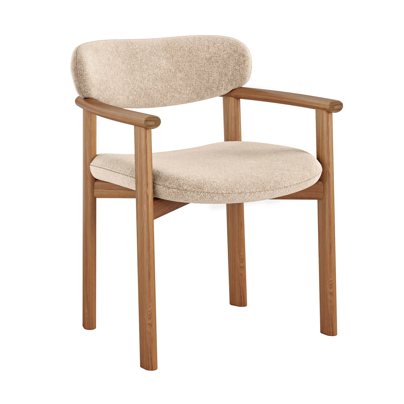 Clara Silver Mink & Natural Wood Dining Chair