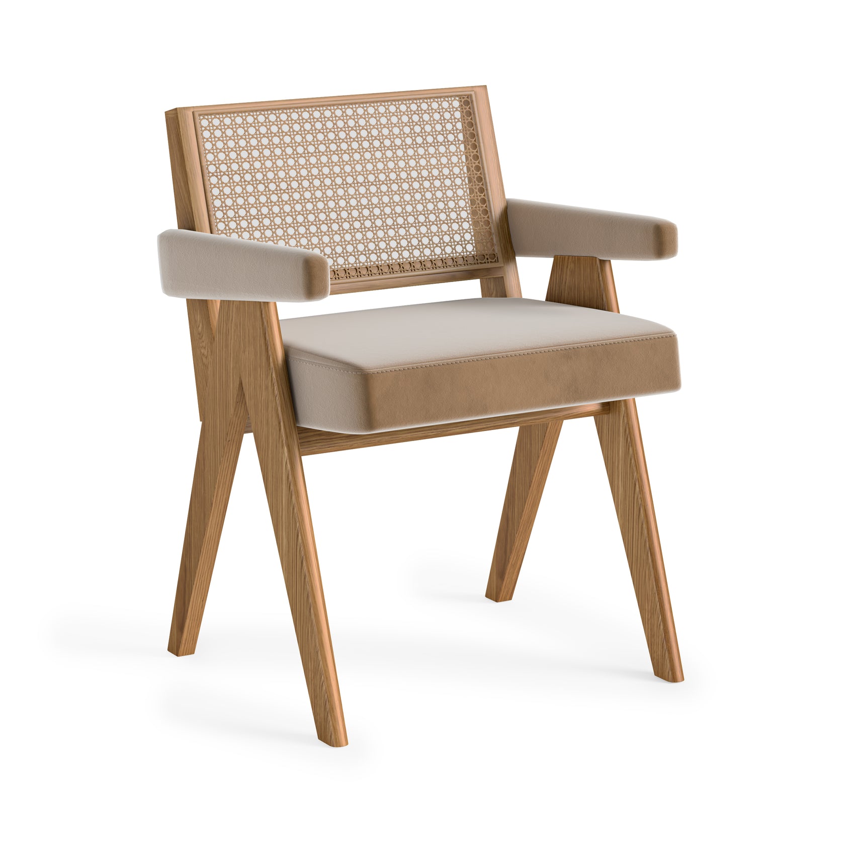 Selene Hadleymel Velvet & Natural Wood Accent Chair