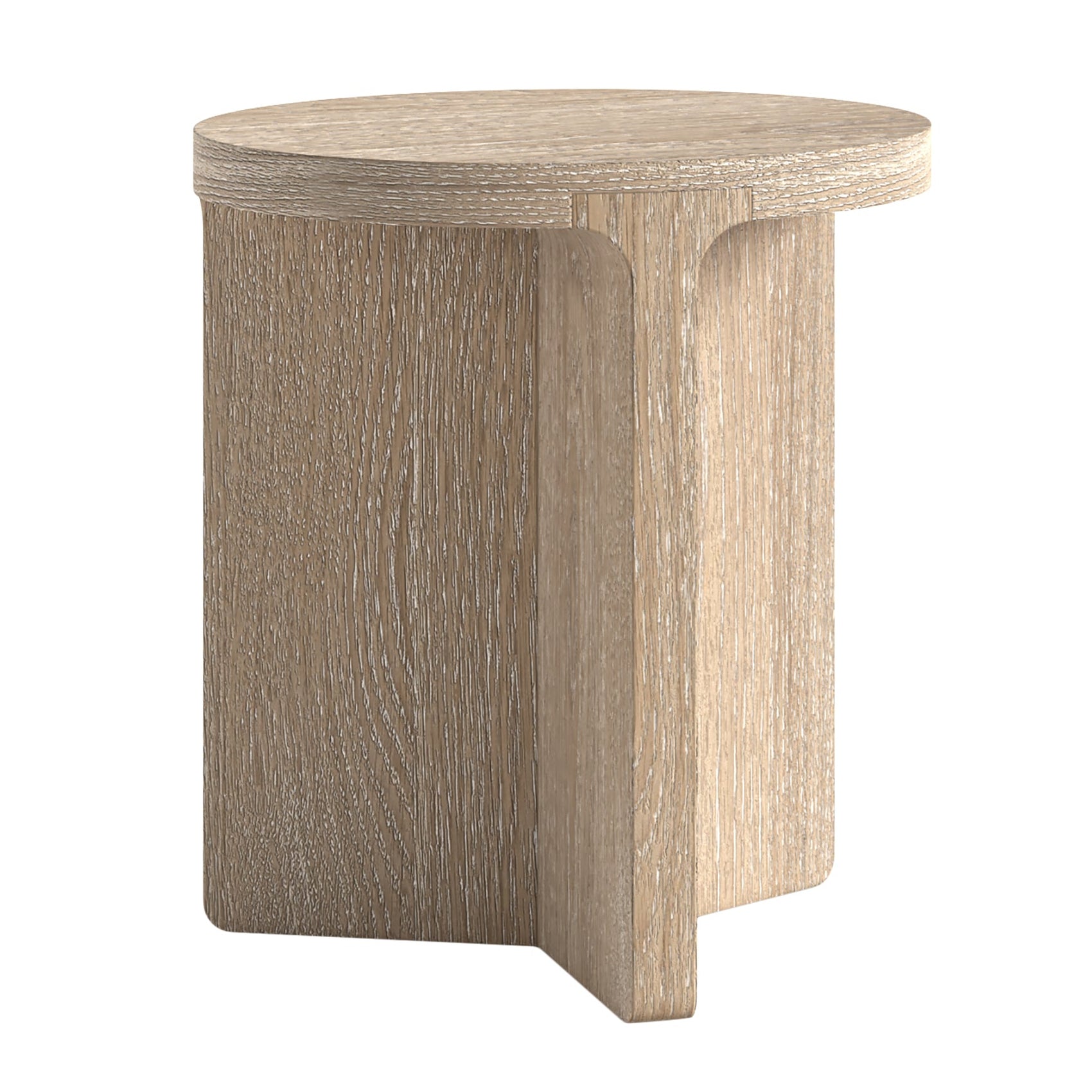 Brooklyn Oak Wood Round Side Table