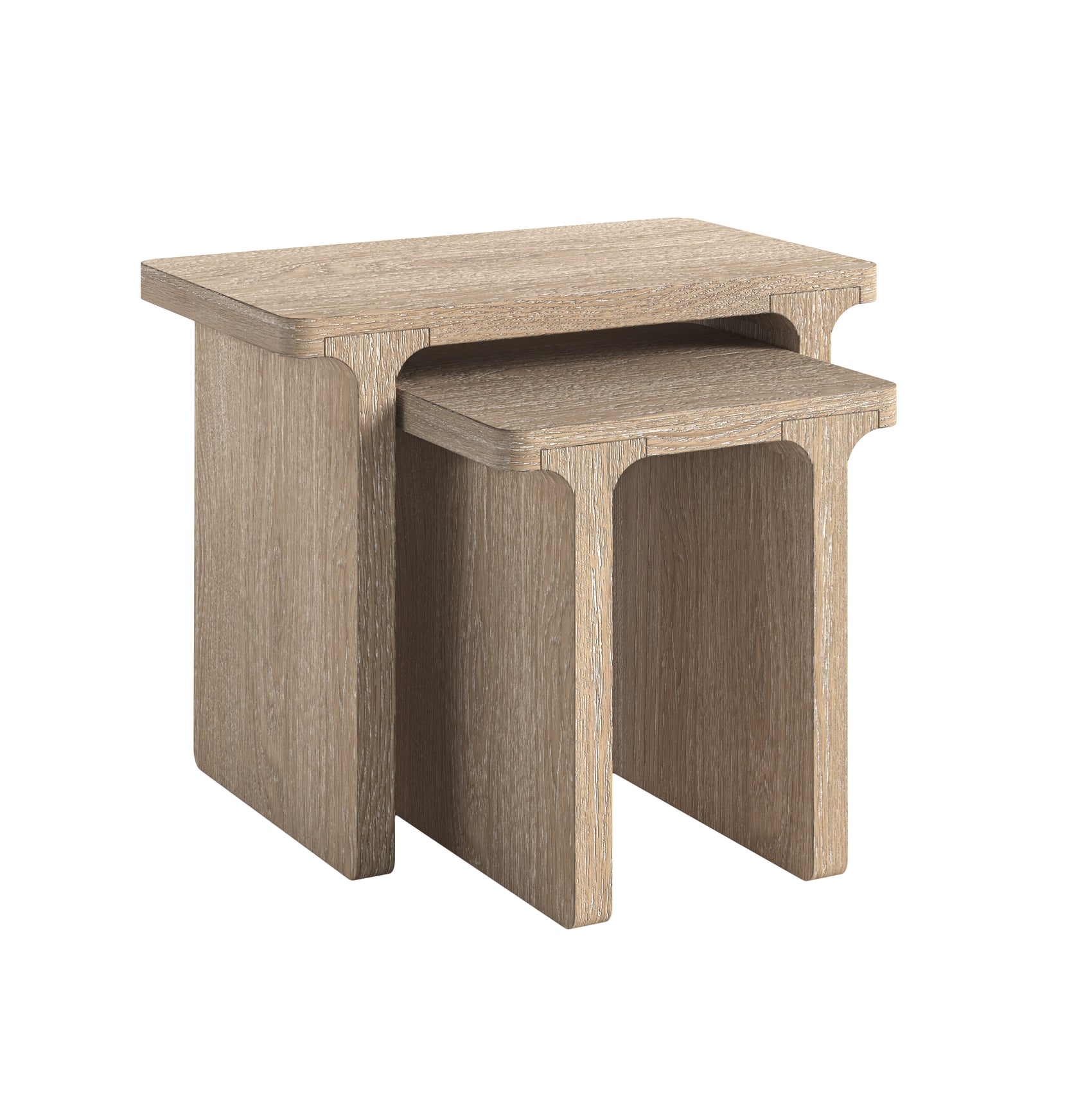 Brooklyn Oak Wood Side Tables Nest