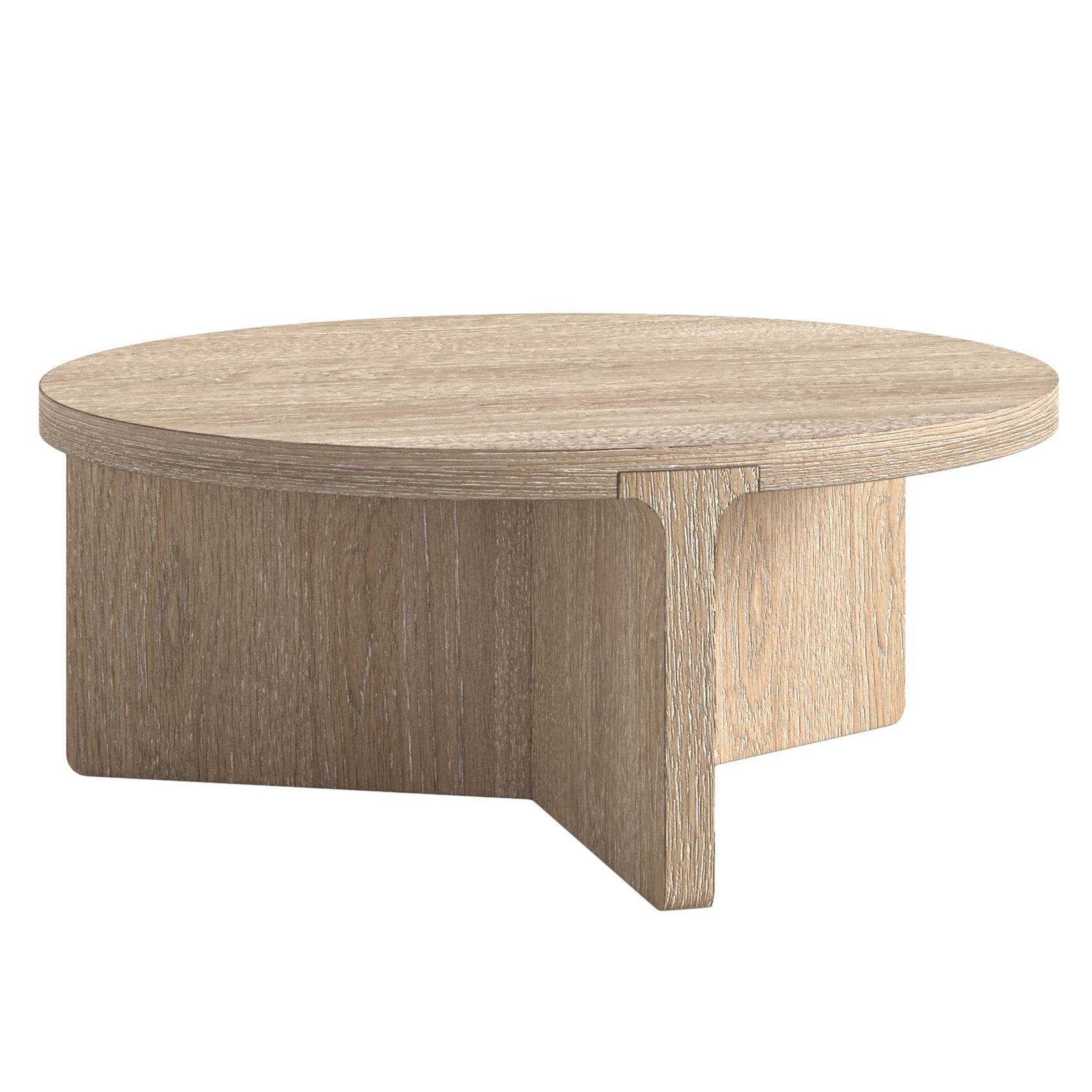 Brooklyn Oak Wood Round Coffee Table 85cm