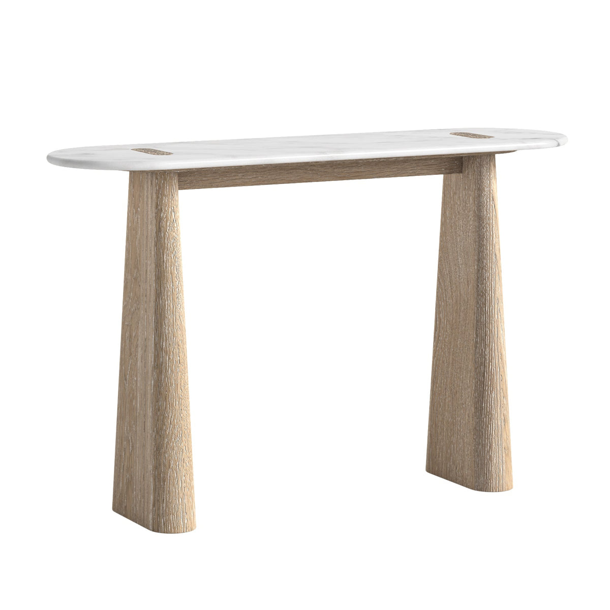 Brooklyn Oak Wood & White Marble Console Table