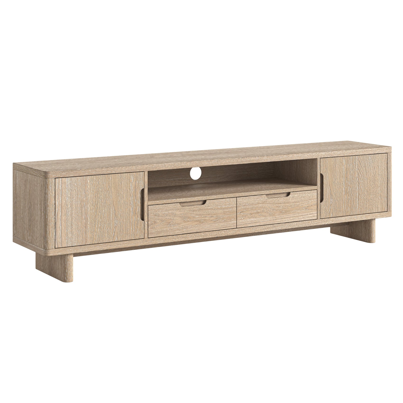 Brooklyn Oak Wood TV Unit 200cm