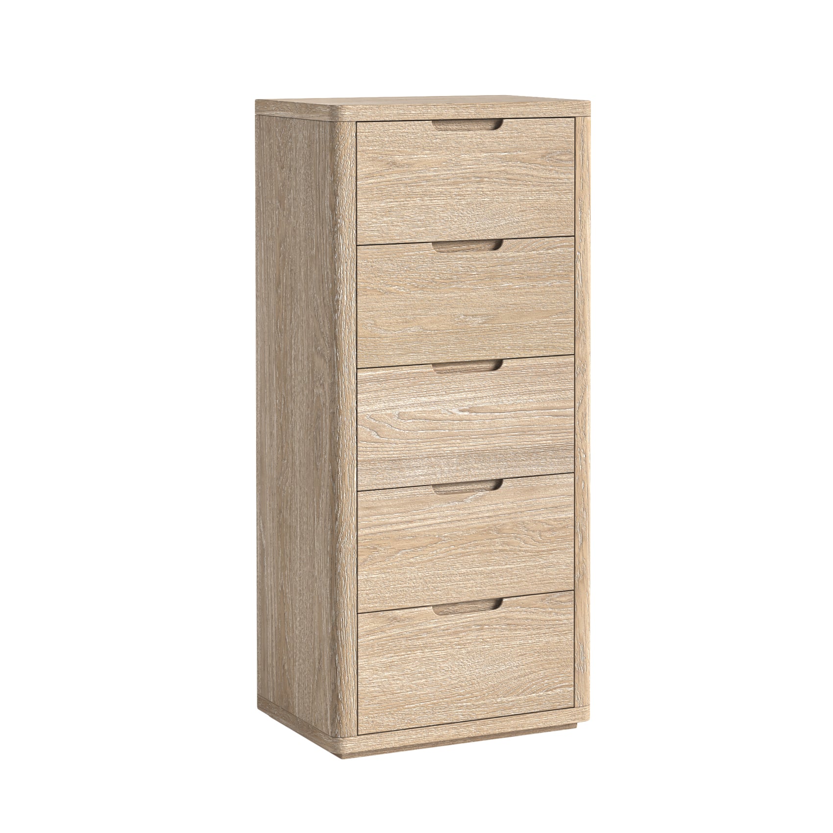 Brooklyn Oak Wood Tall Boy Chest