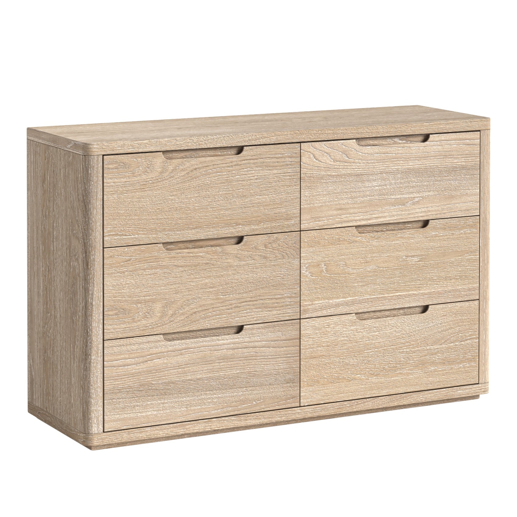 Brooklyn Oak Wood 6 Drawer Chest