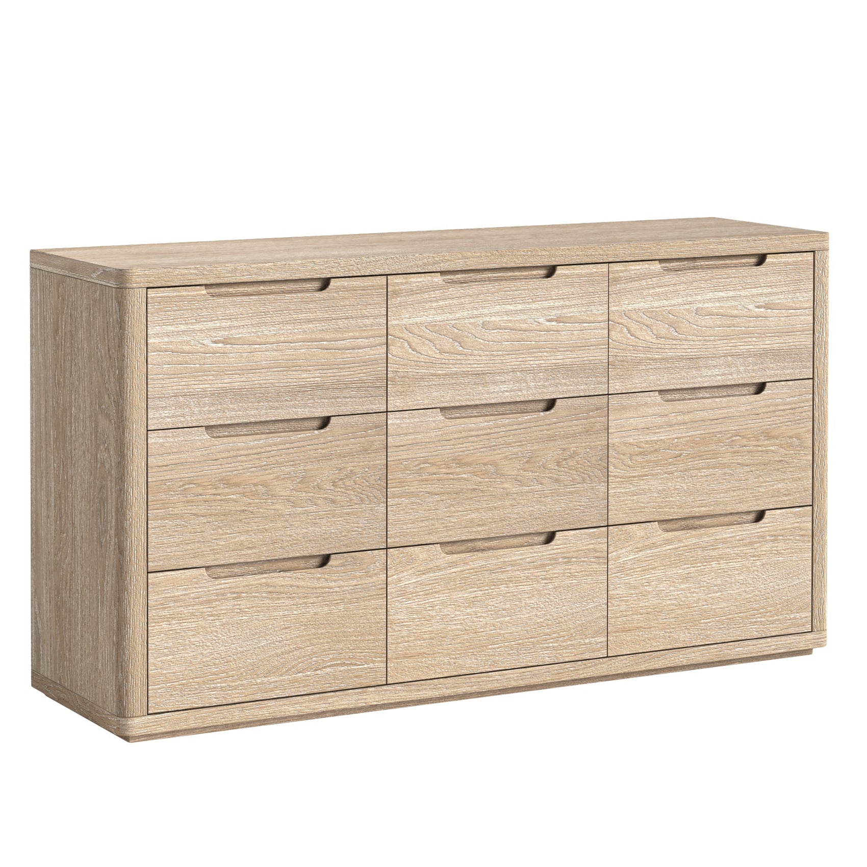 Brooklyn Oak Wood 9 Drawer Chest