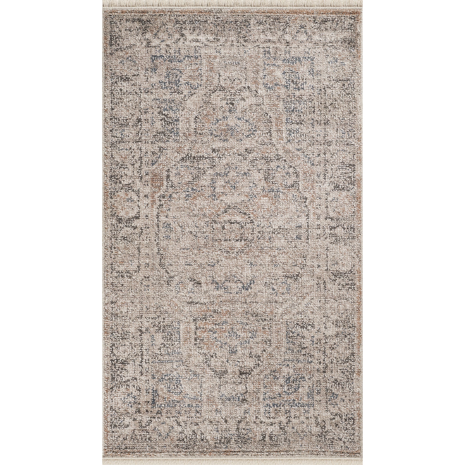Maria Elena by Galey Alix Brown & Dark Brown Vintage Boho Fringe Rug