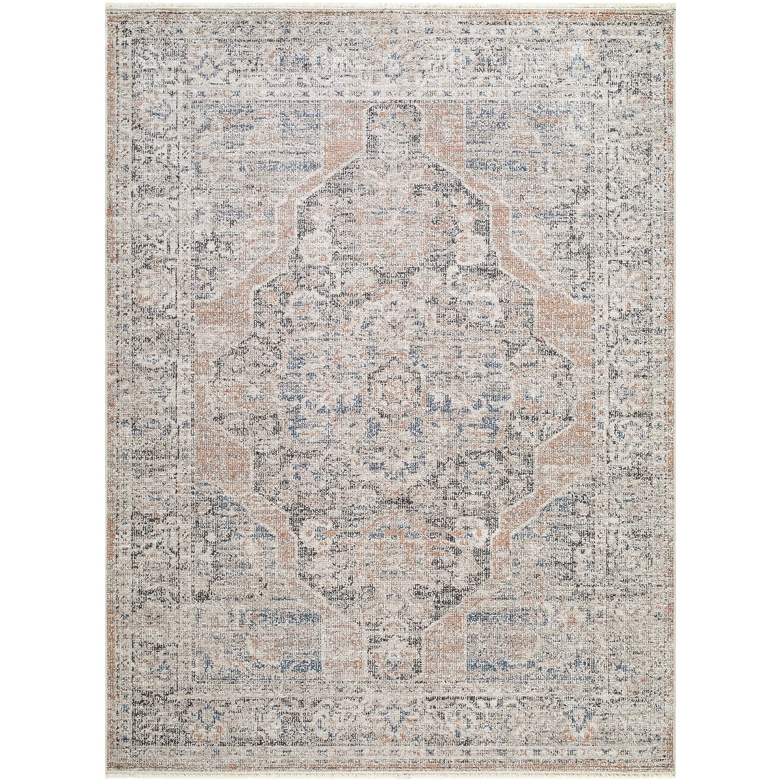 Maria Elena Galey Alix Vintage Traditional Vintage Boho Fringe Brown & Dark Brown Polyester Rug 160x213cm - product image