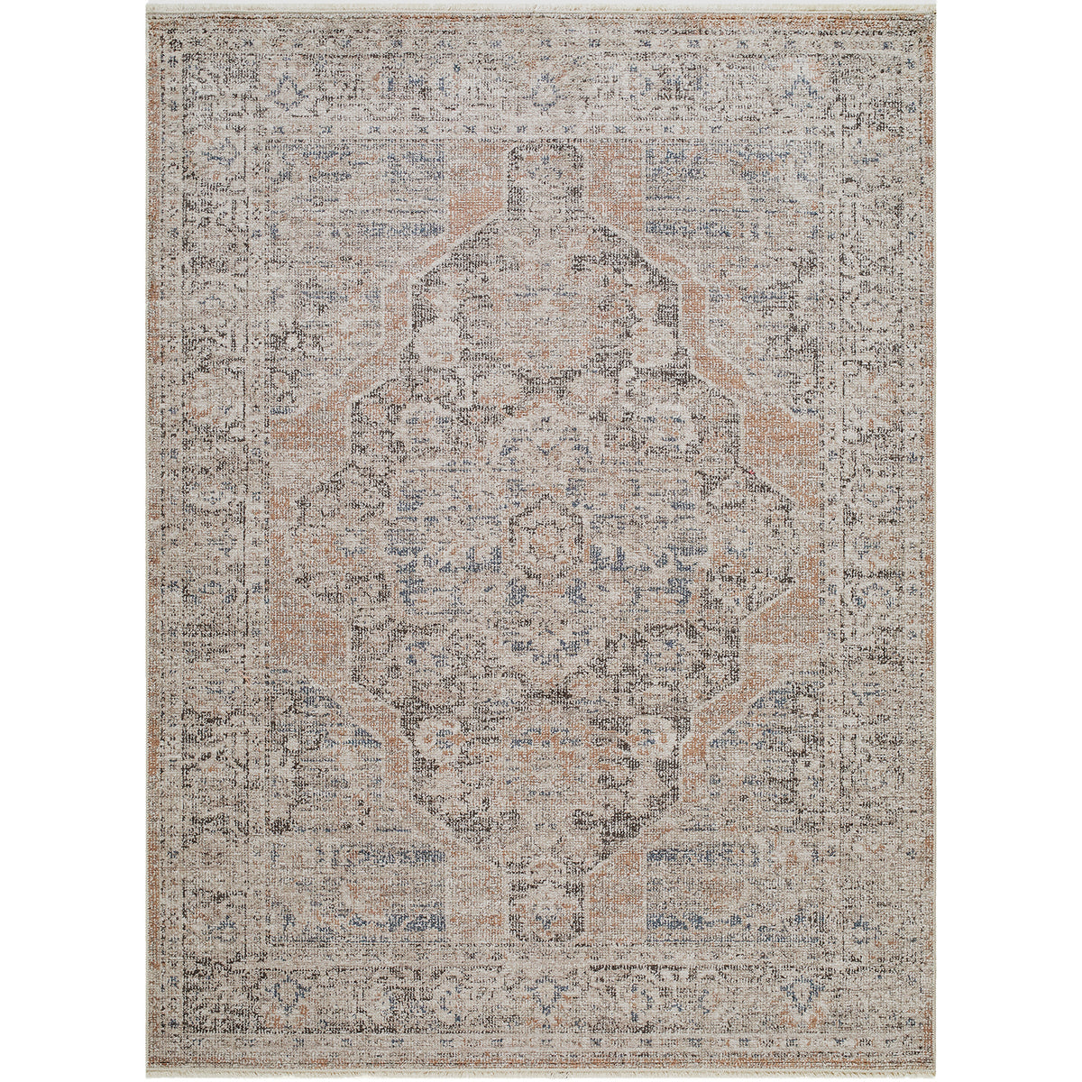 Maria Elena by Galey Alix Brown & Dark Brown Vintage Boho Fringe Rug