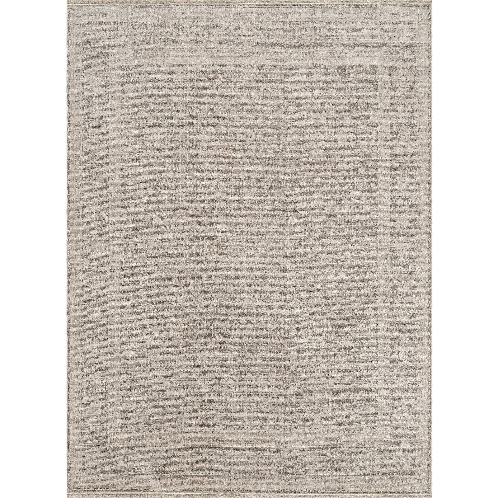 Maria Elena Galey Alix Vintage Traditional Vintage Boho Fringe Ivory & Medium Brown Polyester Rug 160x213cm - product image