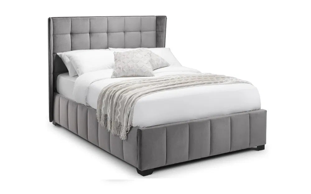 Roscose Light Grey Velvet King Bed