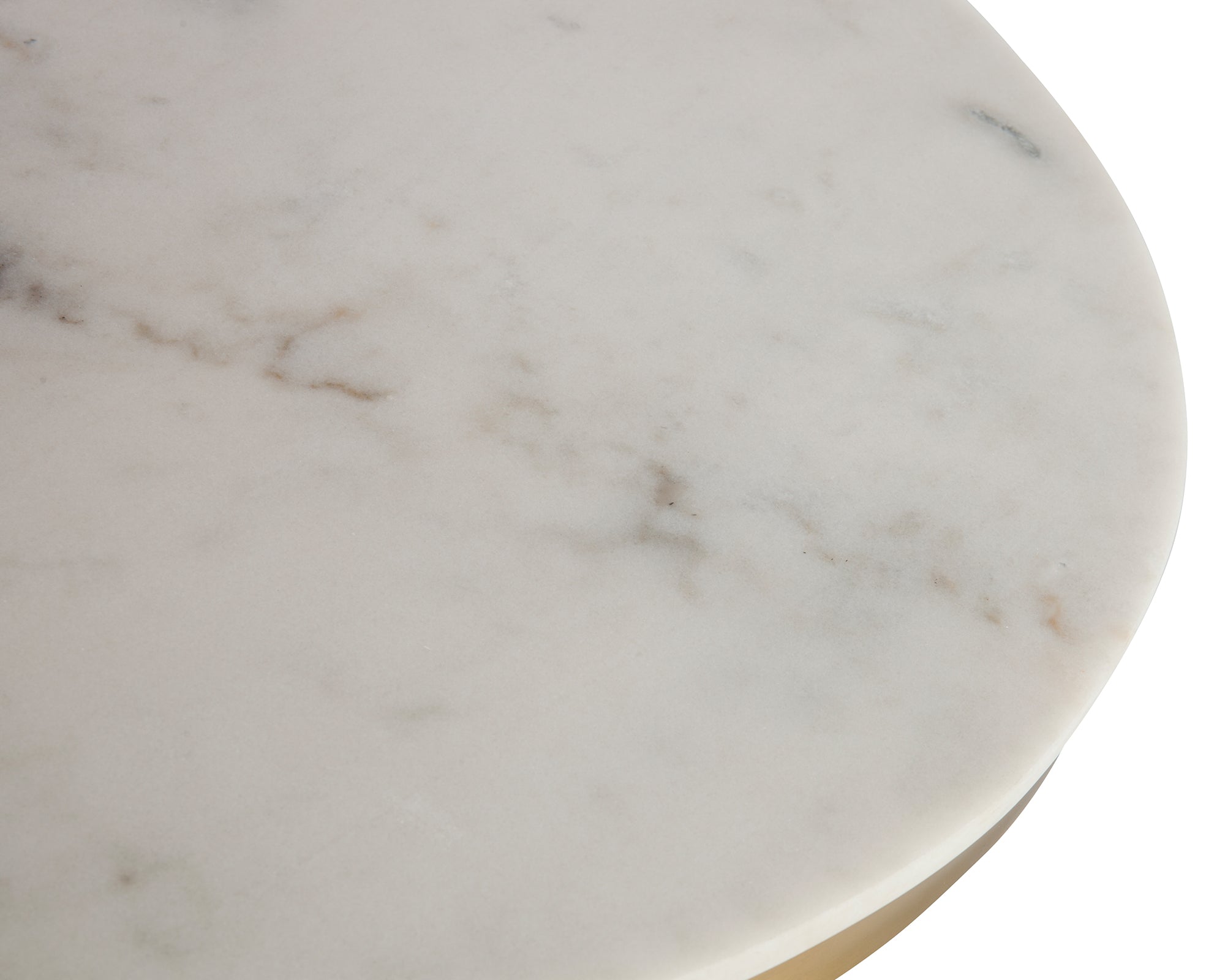 Camden Round Coffee Table - White Marble & Brushed Brass