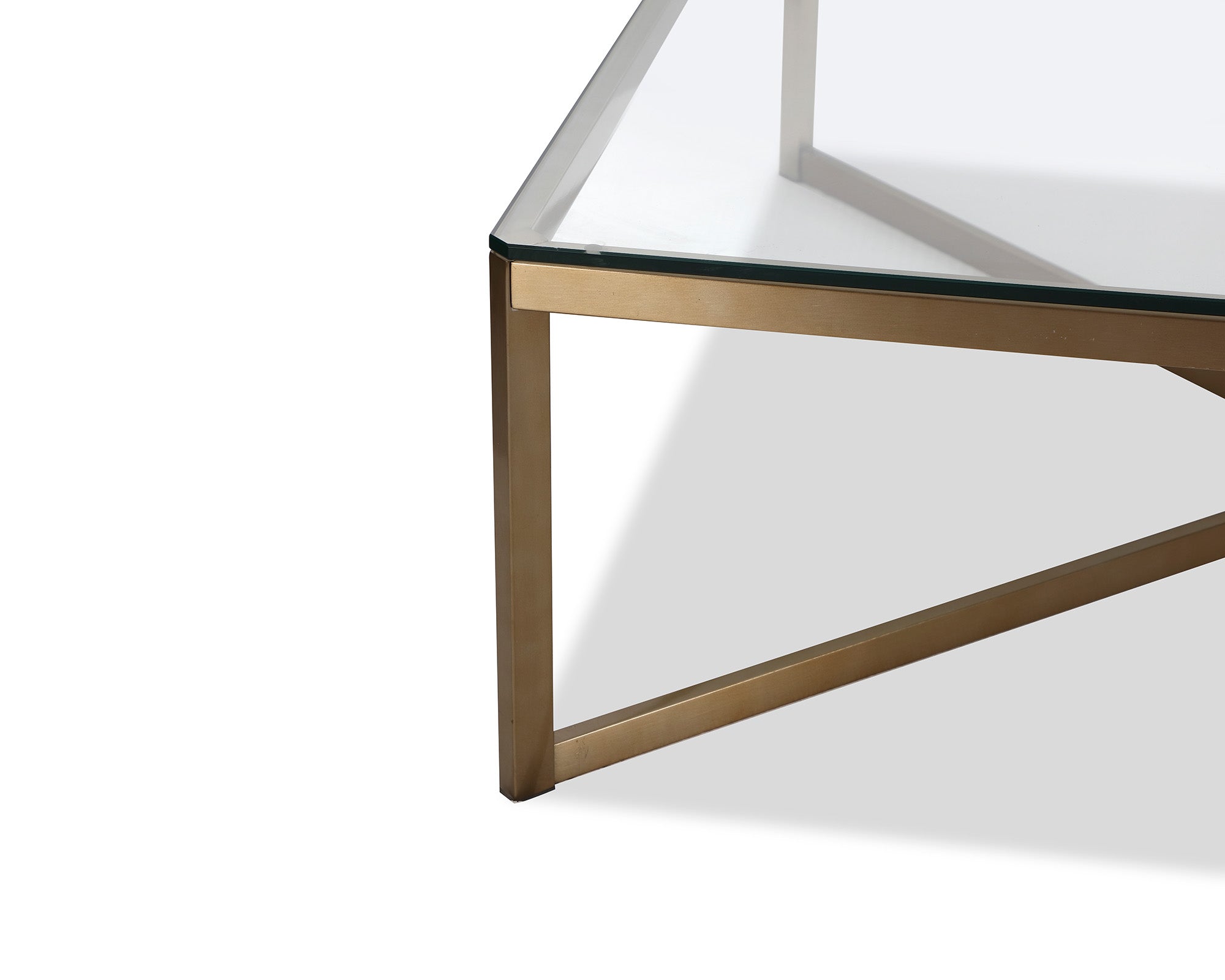 Musso Clear Glass & Brushed Brass Square Coffee Table