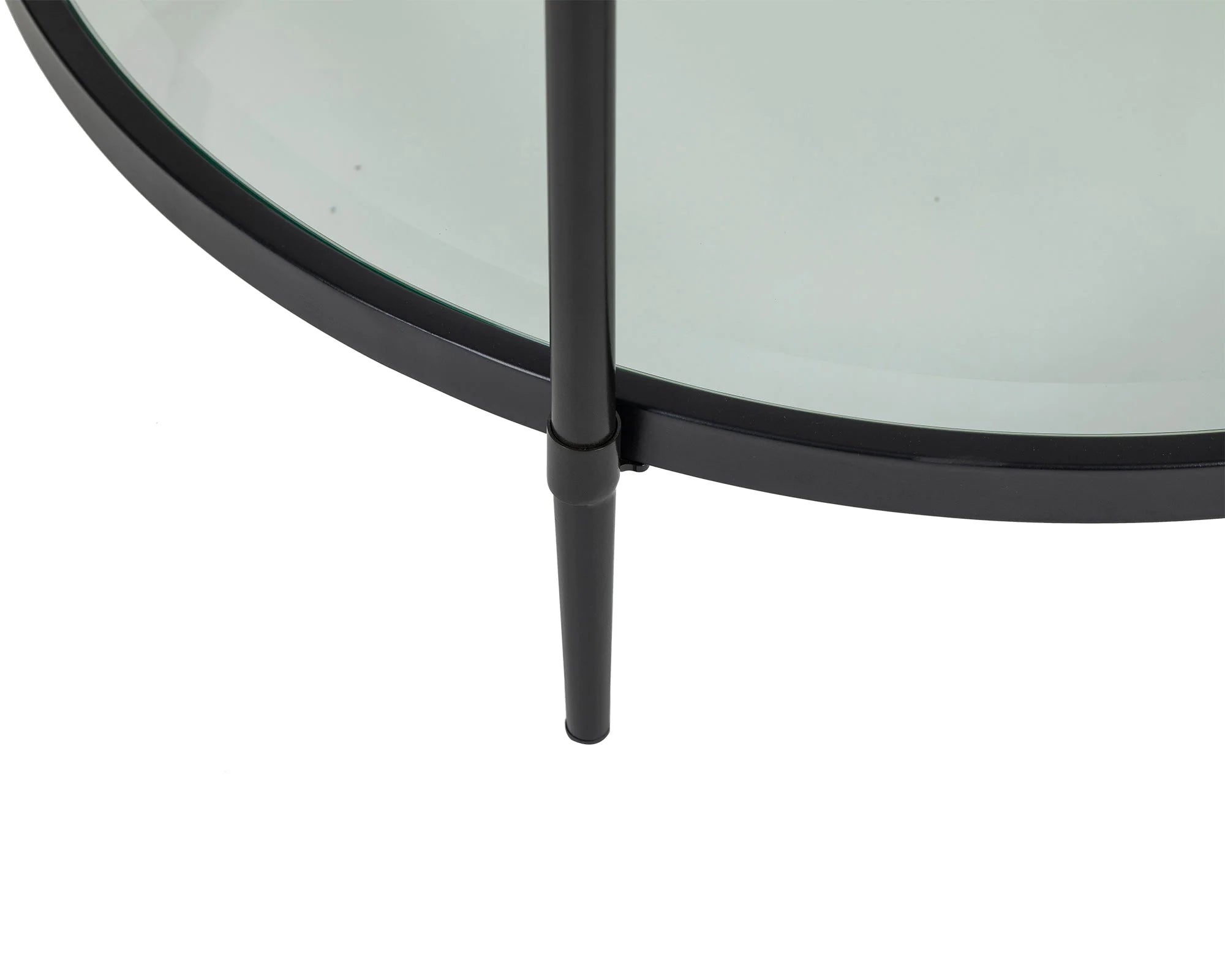 Adlon Industrial Brown & Clear Glass Round Coffee Table