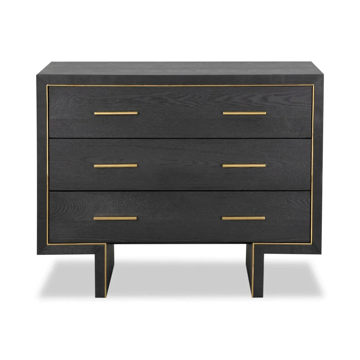 Tigur Black Wood & Polished Brass Chest of Drawers