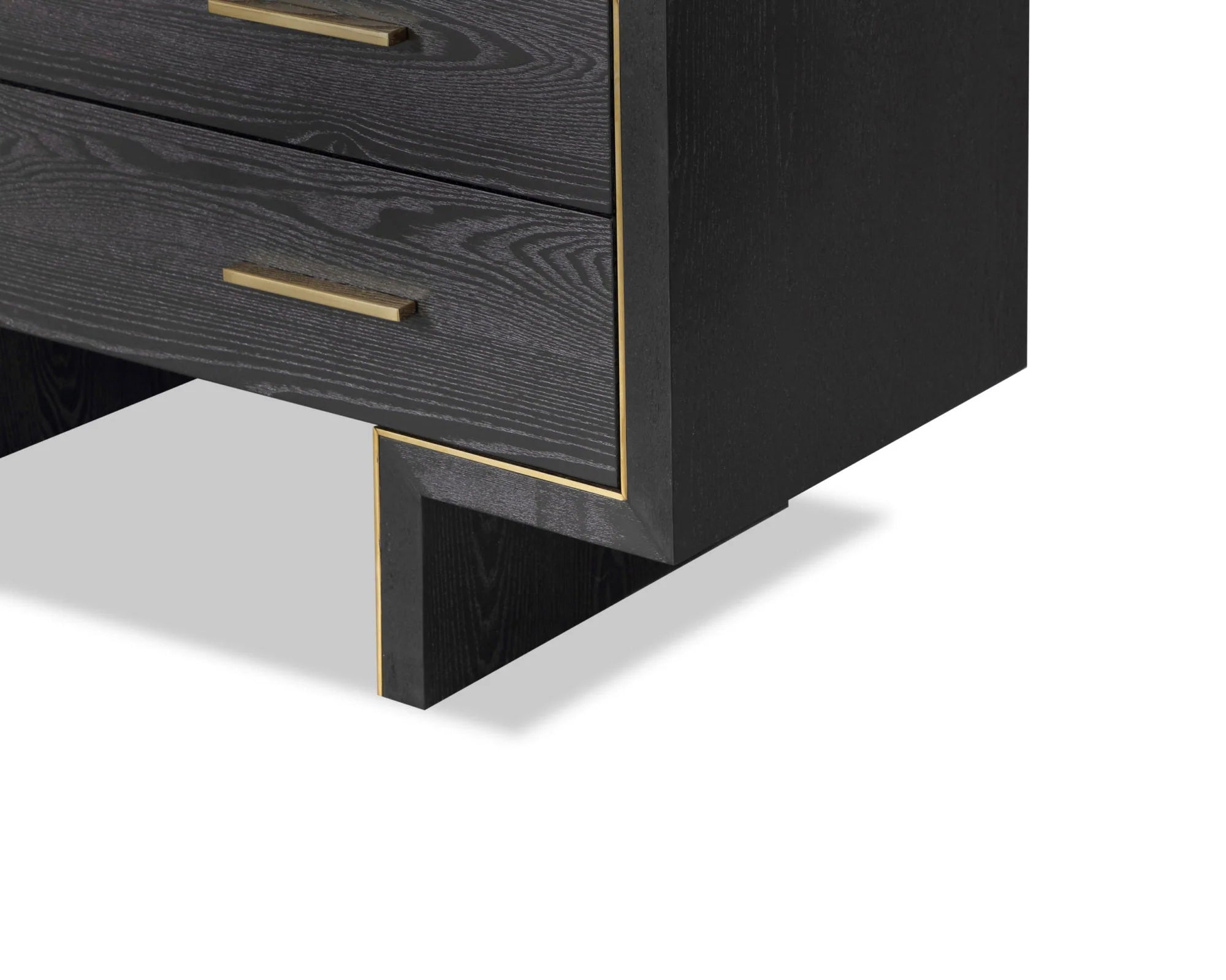 Tigur Black Wood & Polished Brass Chest of Drawers