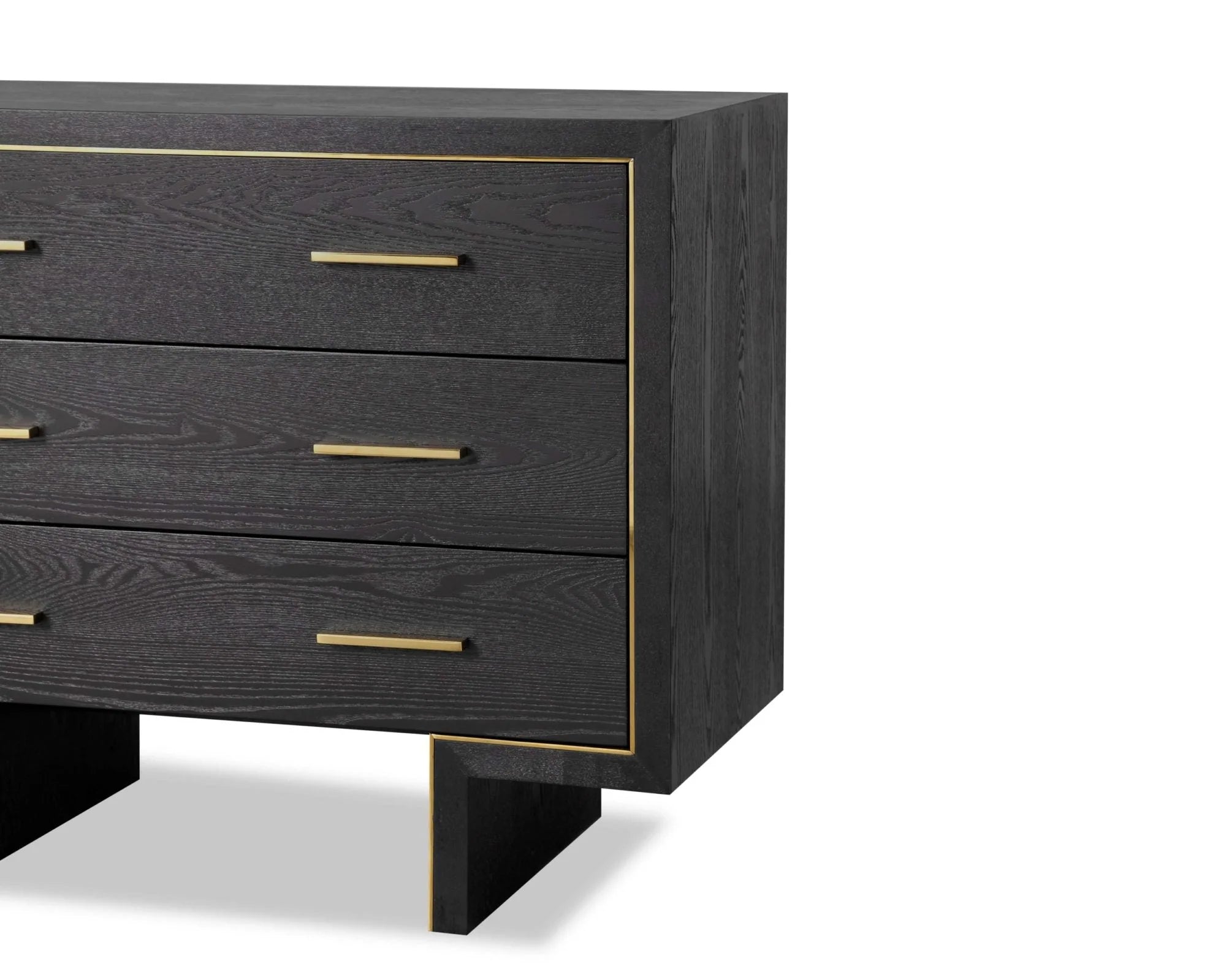 Tigur Black Wood & Polished Brass Chest of Drawers