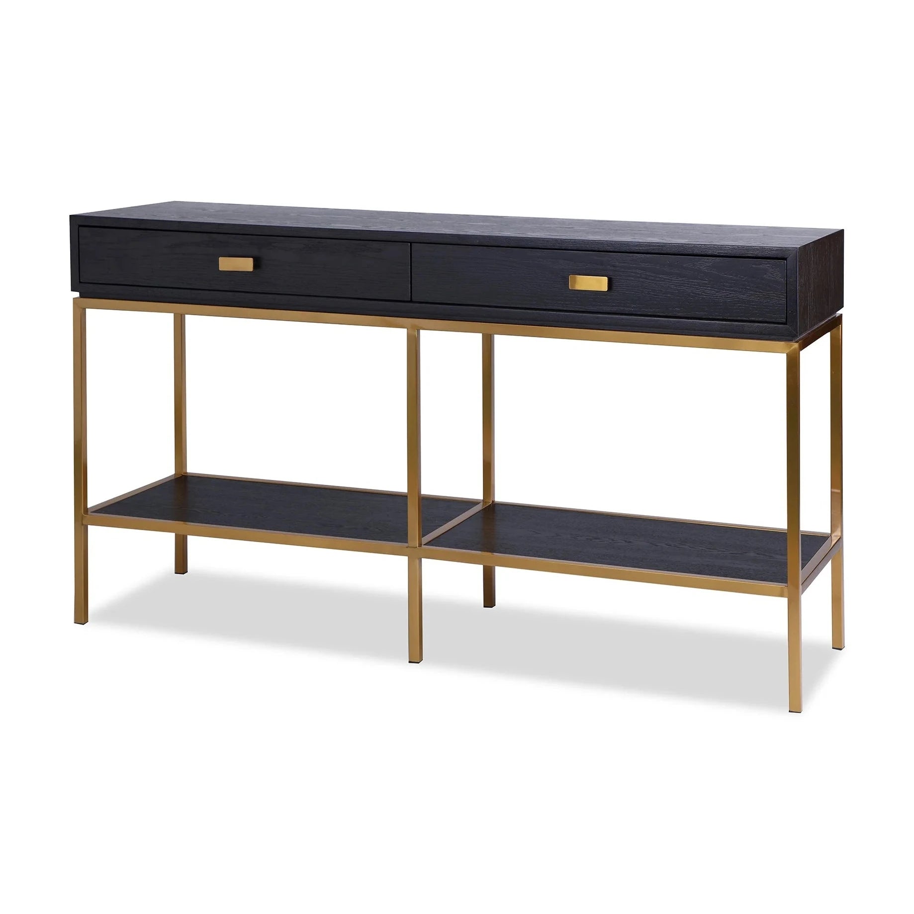 Levi Black Wood & Gold Console Table