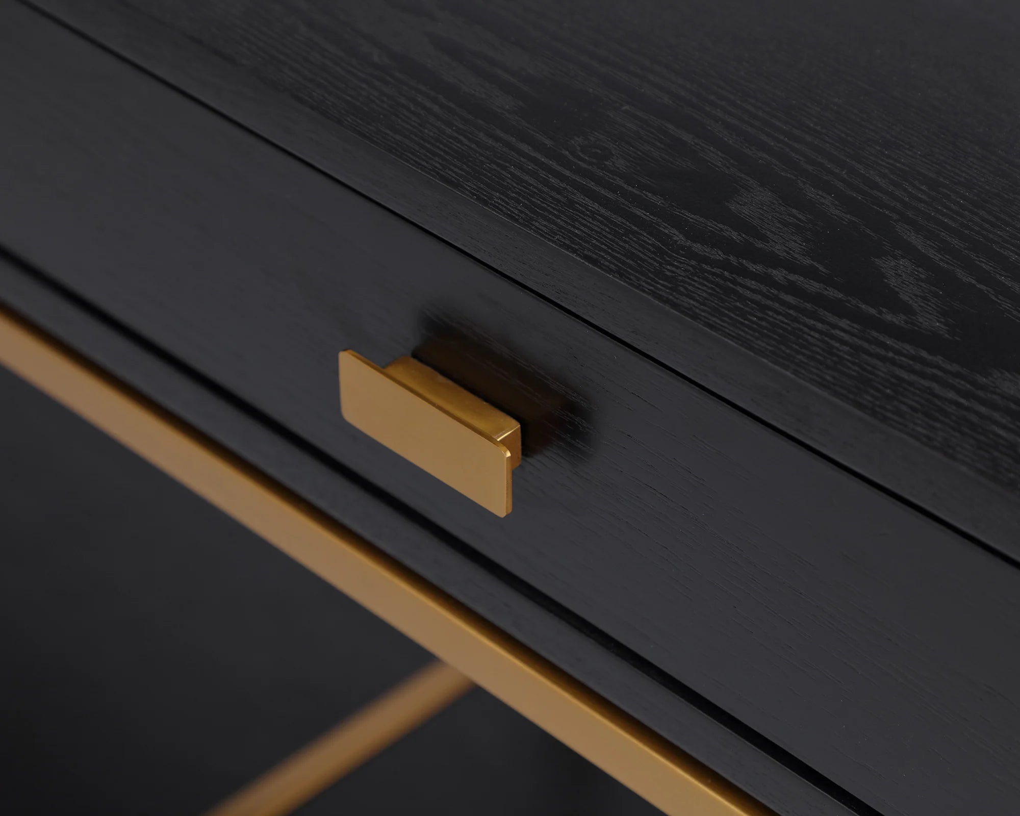 Levi Black Wood & Gold Console Table