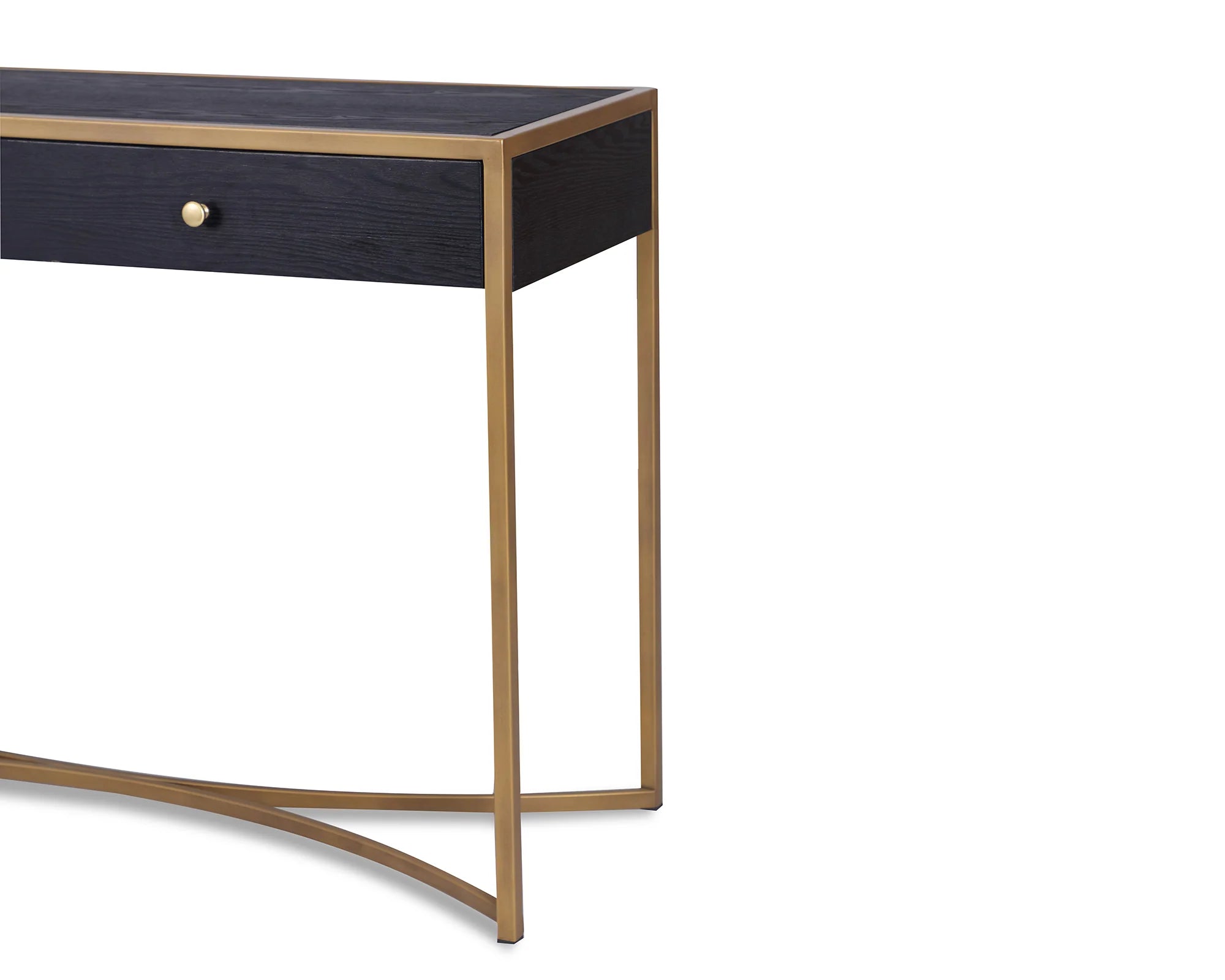 Rivoli Black Wood & Gold Dressing Table