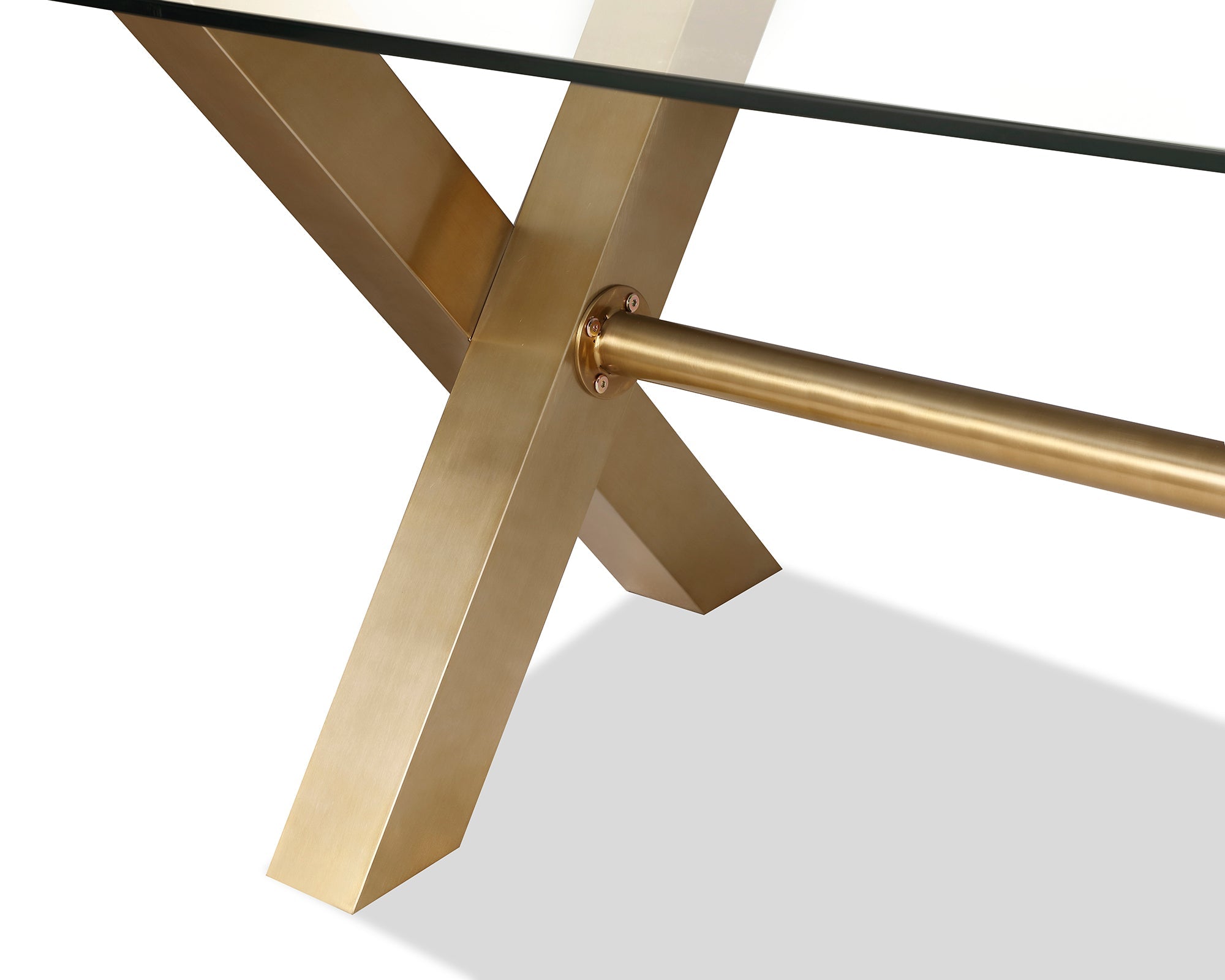 Zaha Dining Table - Clear Glass/Brushed Brass