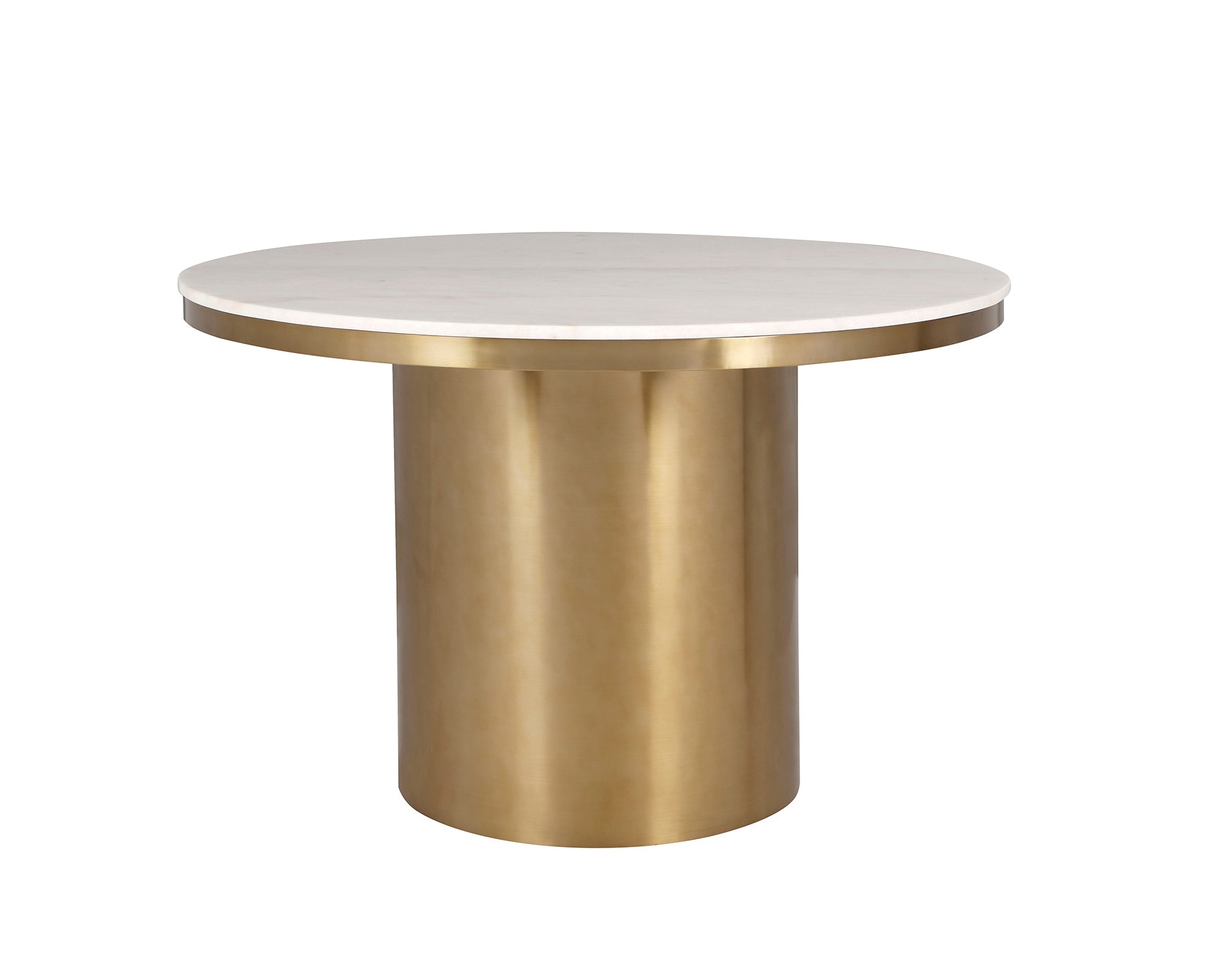 Camden 120cm Dining Table - White Marble & Brushed Brass