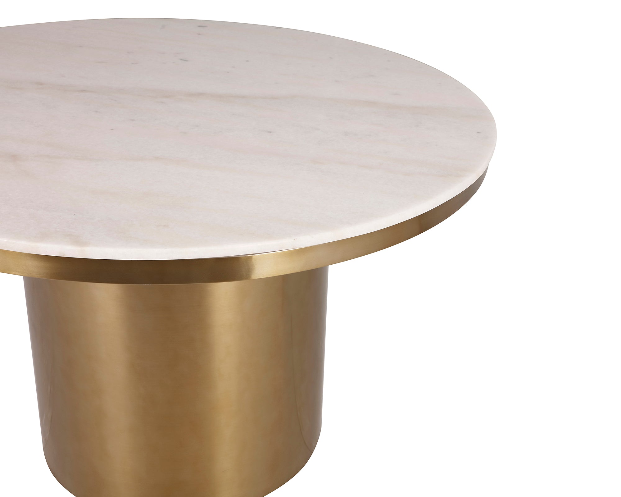 Camden 120cm Dining Table - White Marble & Brushed Brass