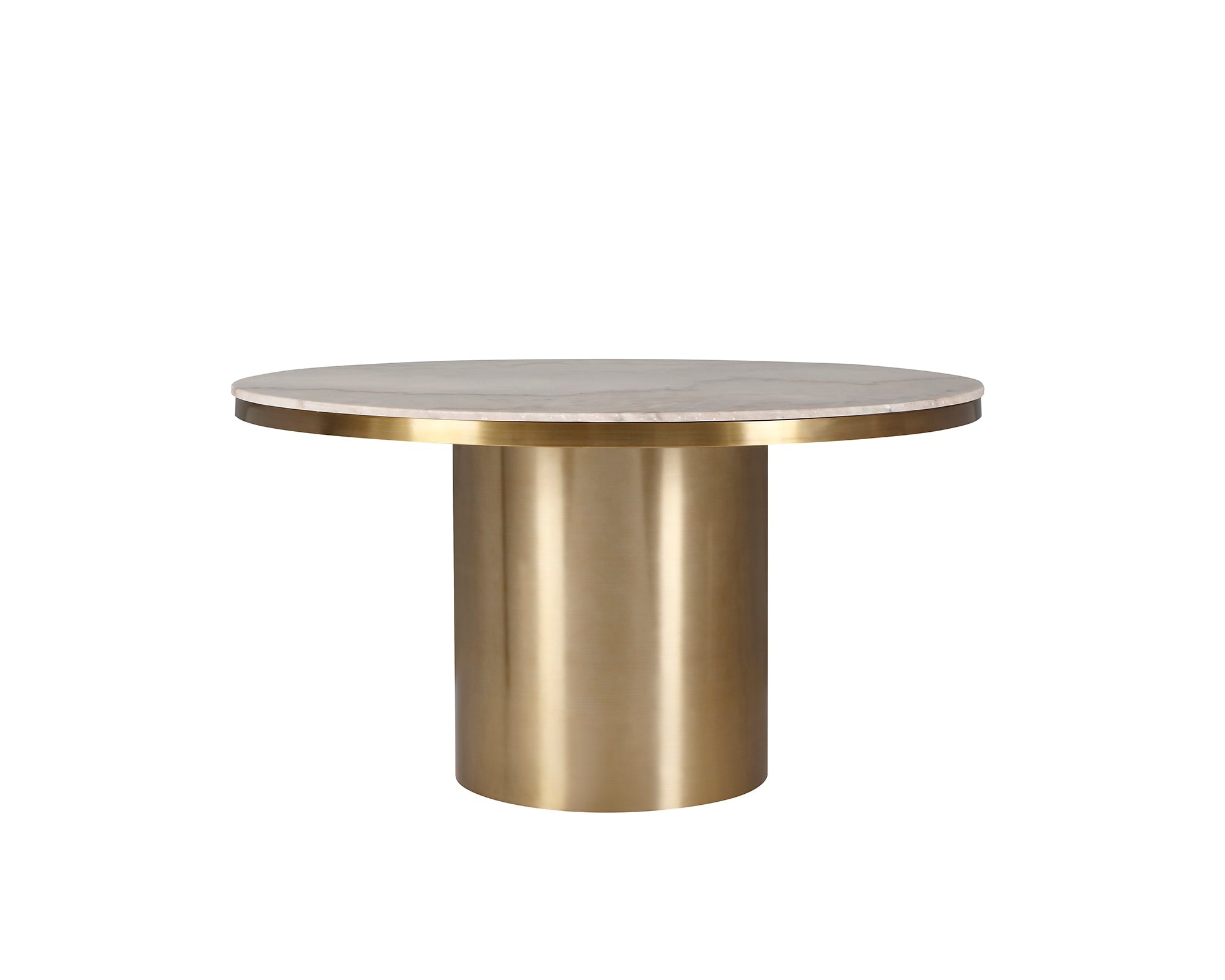 Camden 140cm Dining Table - White Marble & Brushed Brass