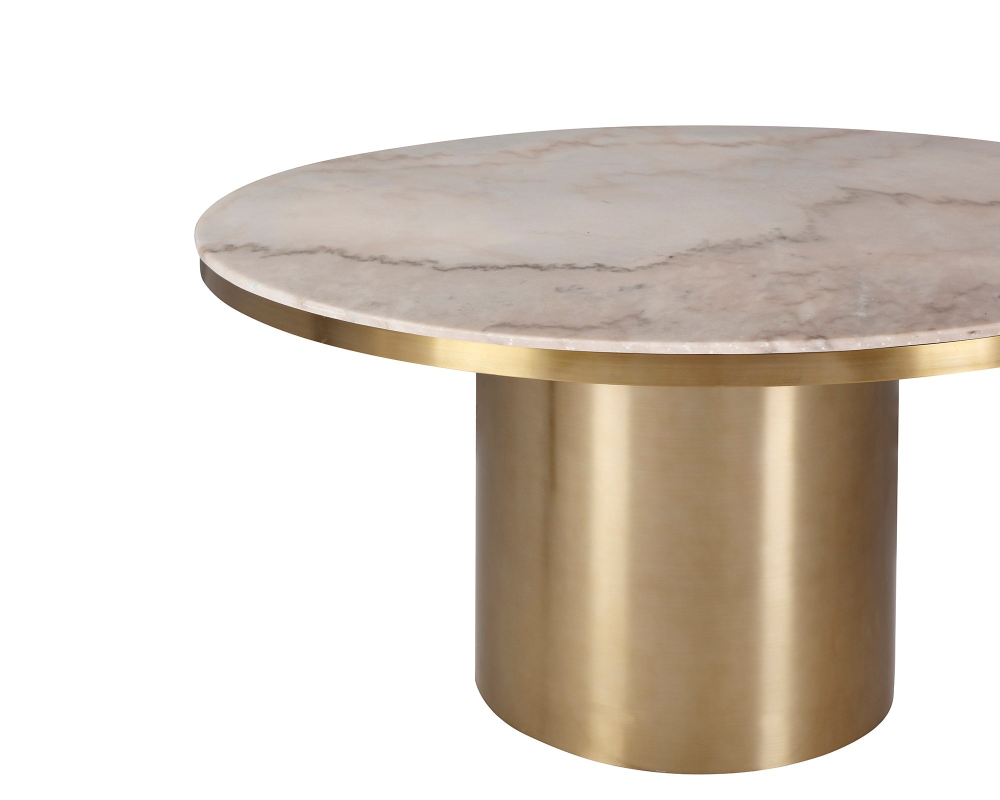 Camden 140cm Dining Table - White Marble & Brushed Brass