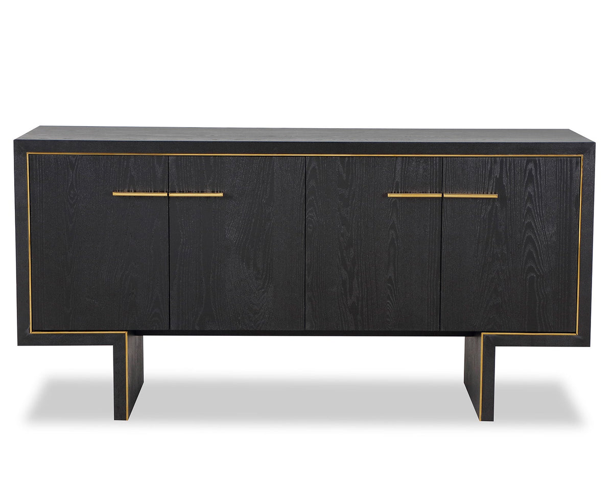 Tigur Black Ash Wood & Polished Brass Sideboard