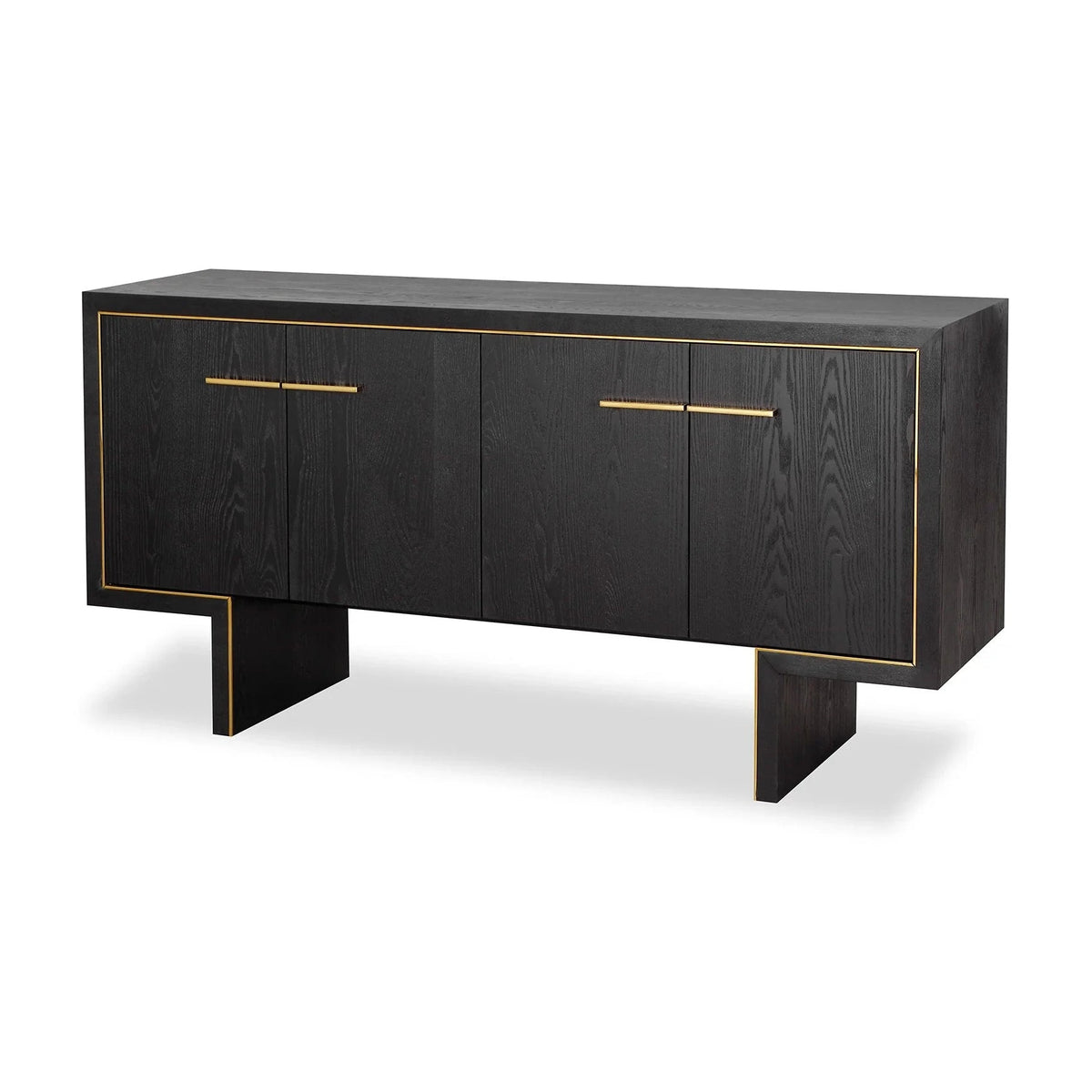 Tigur Black Wood & Polished Brass Sideboard