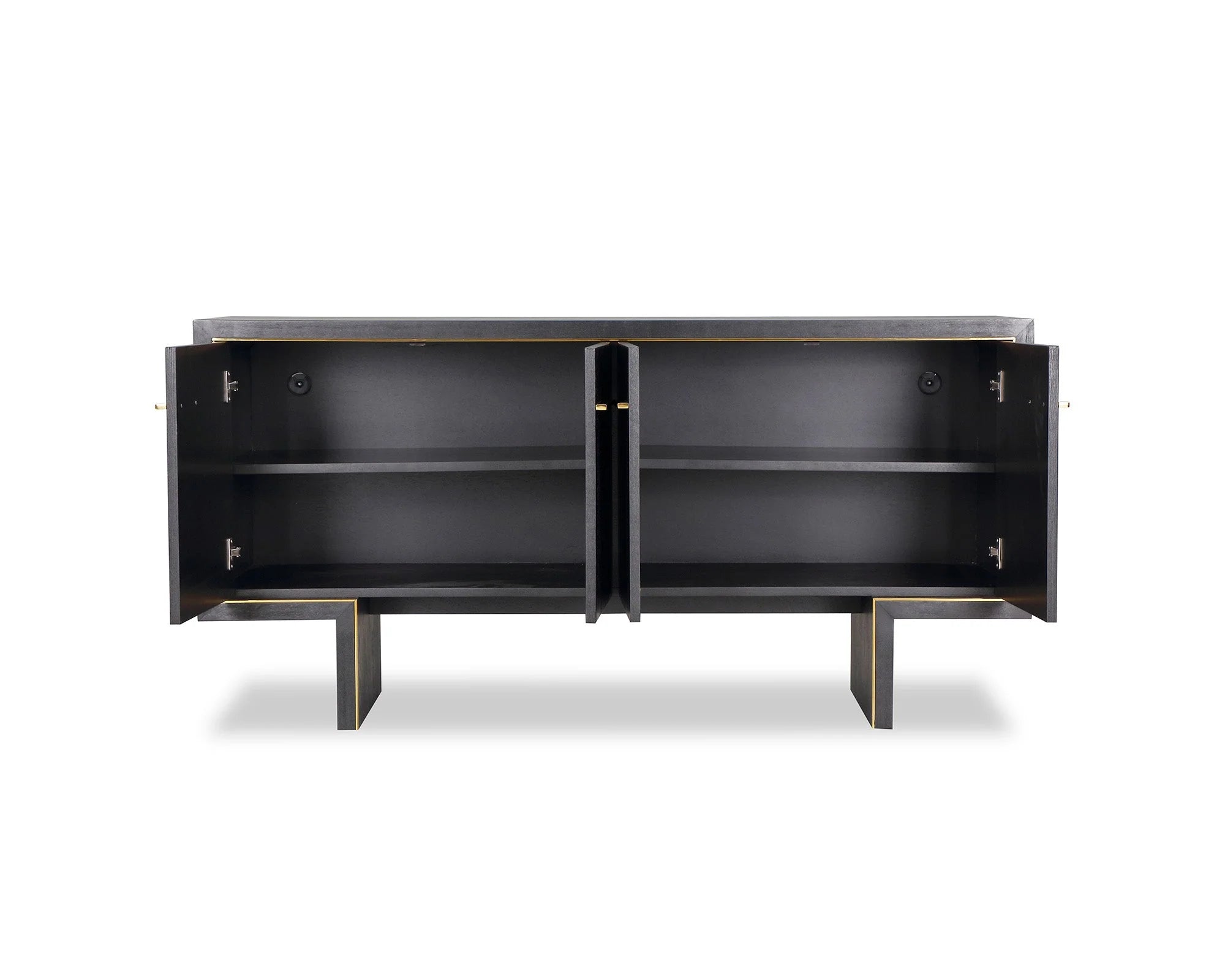 Tigur Black Wood & Polished Brass Sideboard