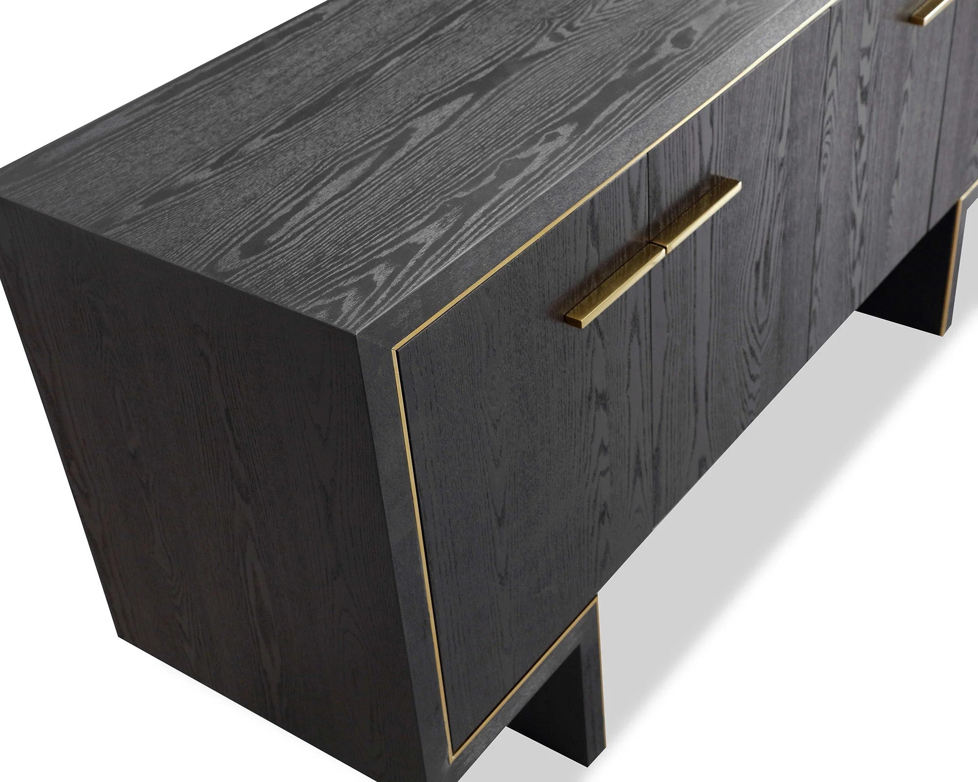 Tigur Black Wood & Polished Brass Sideboard