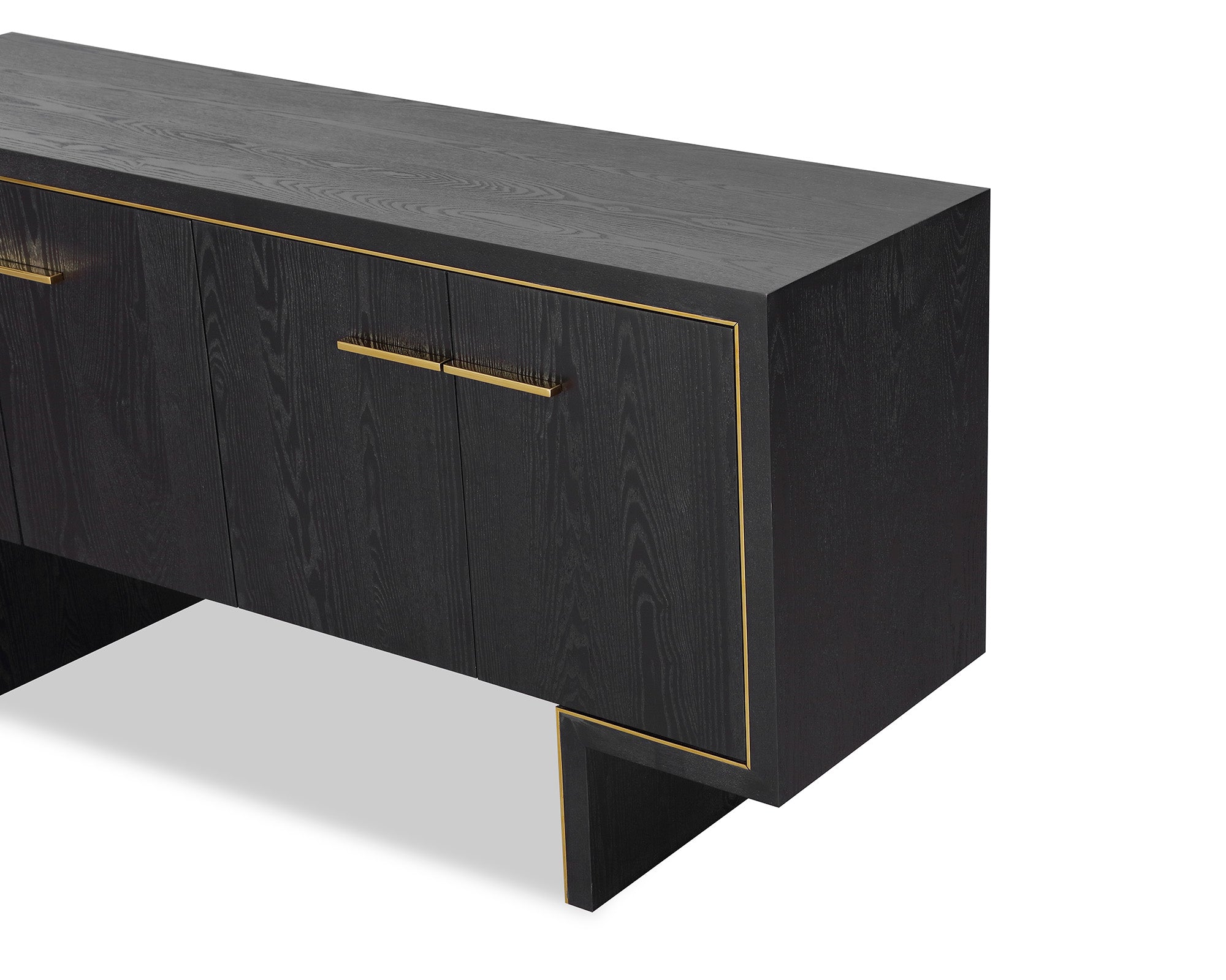 Tigur Black Ash Wood & Polished Brass Sideboard