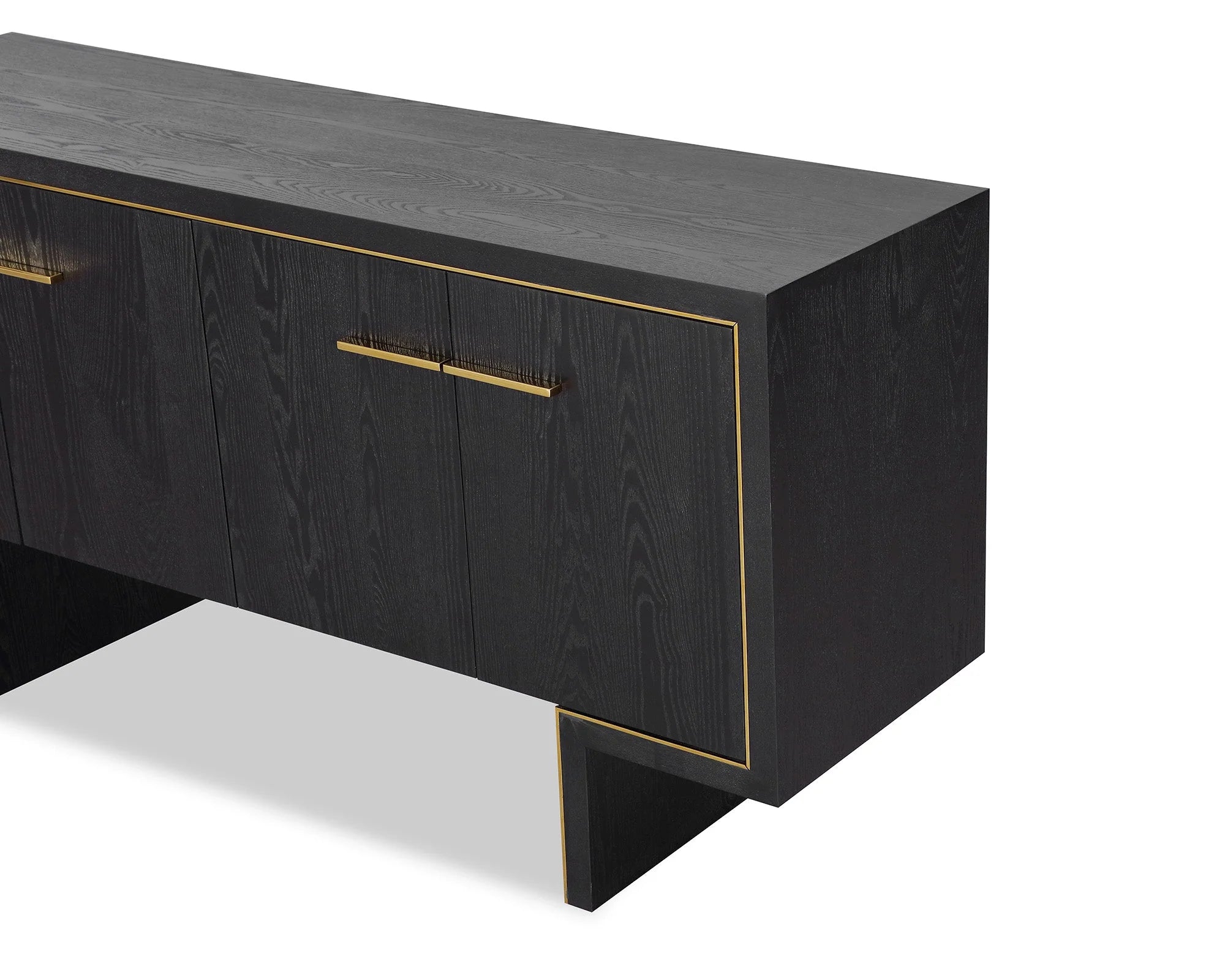 Tigur Black Wood & Polished Brass Sideboard