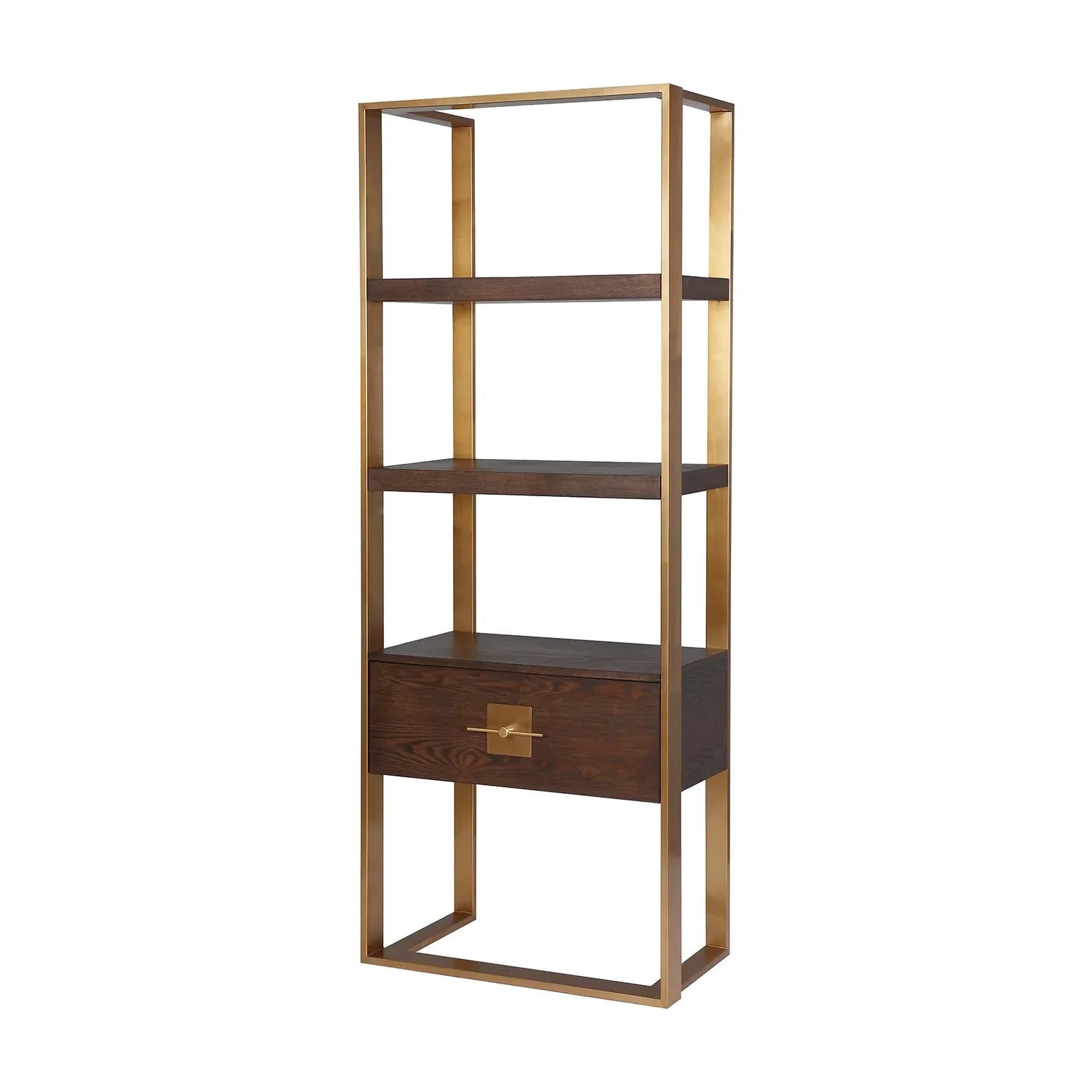 Ophir Dark Brown Wood & Dark Brass Display Unit