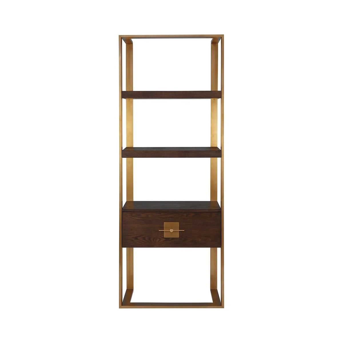 Ophir Dark Brown Wood & Dark Brass Display Unit