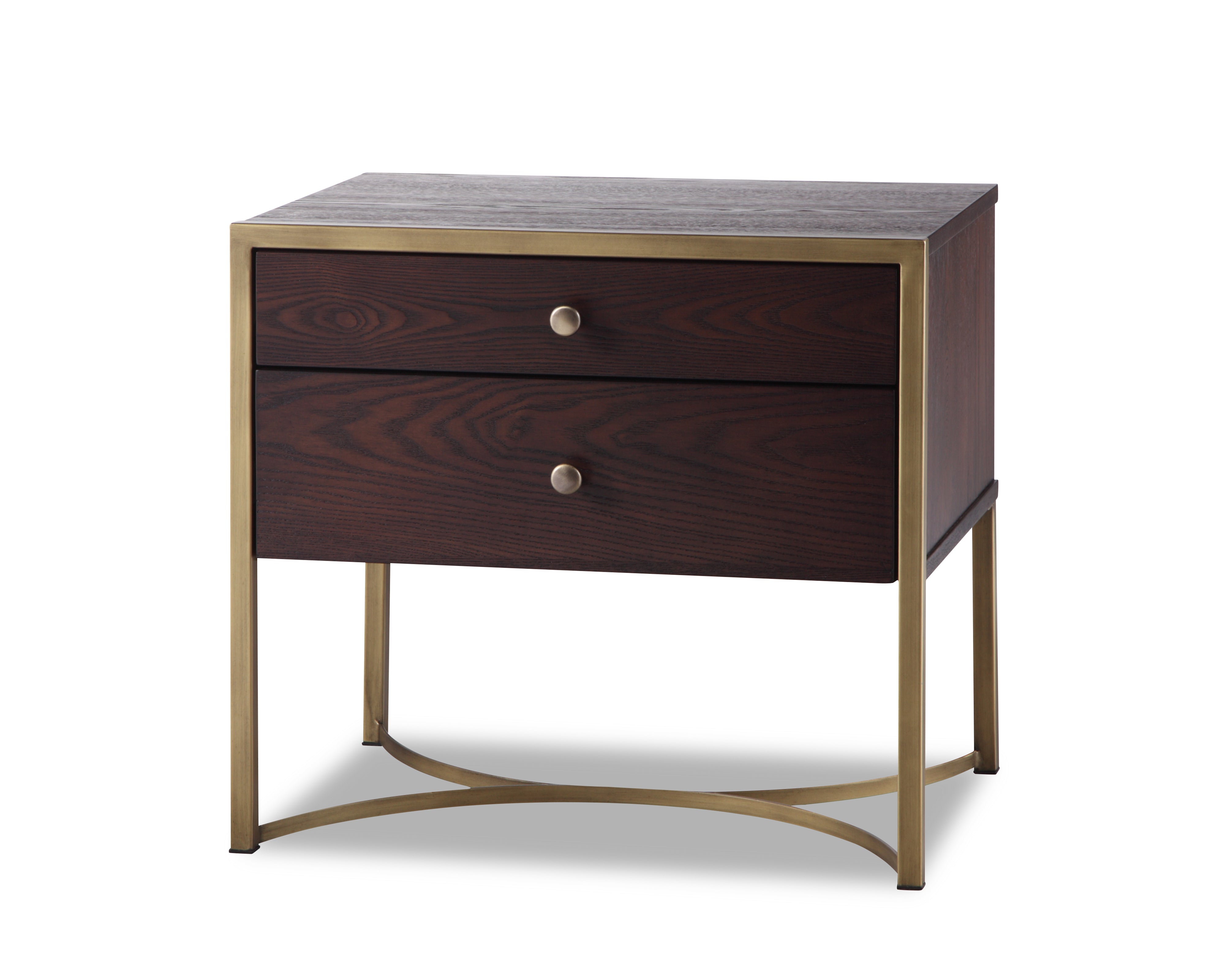 Rivoli Chocolate Ash Wood Bedside Table