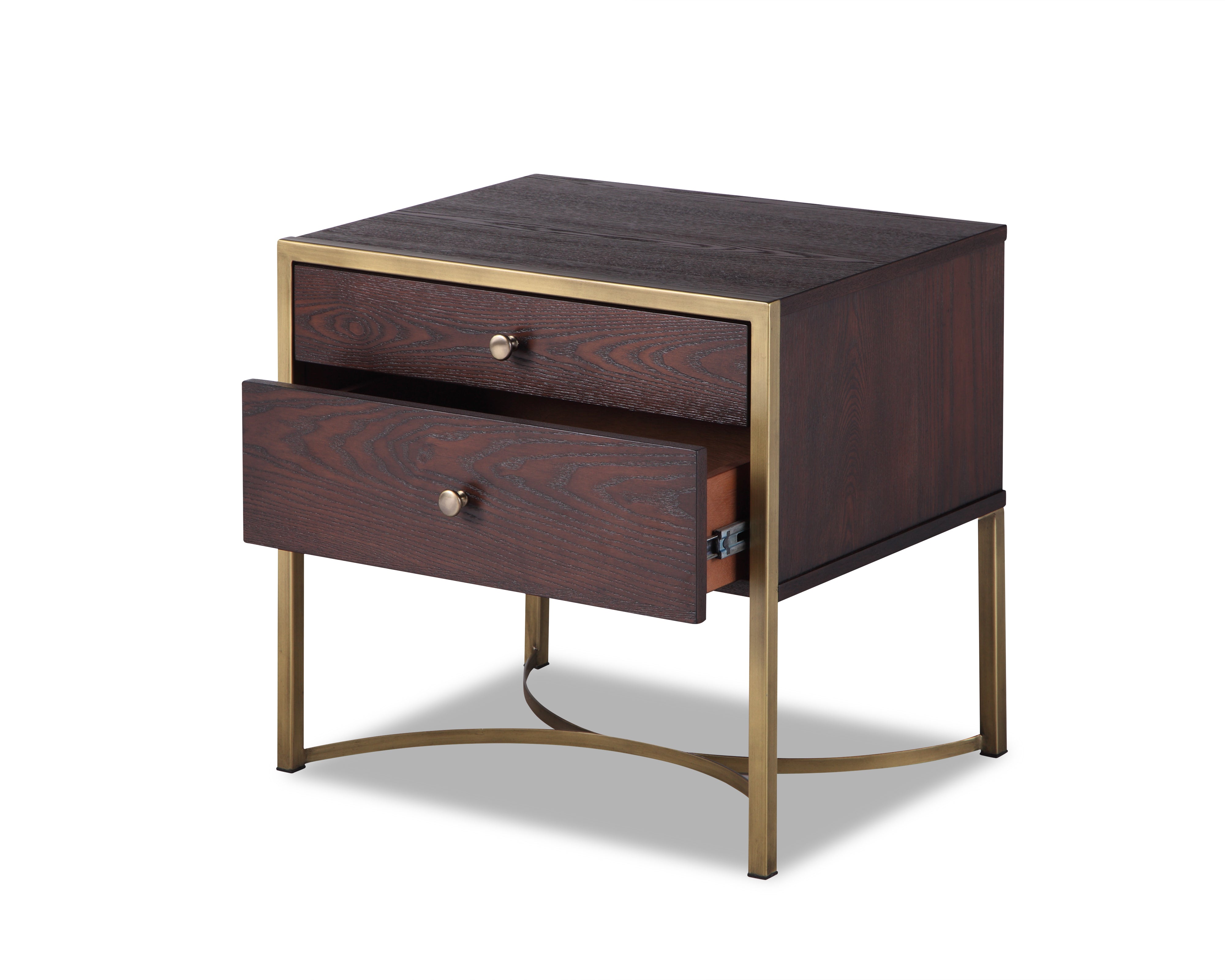 Rivoli Chocolate Ash Wood Bedside Table