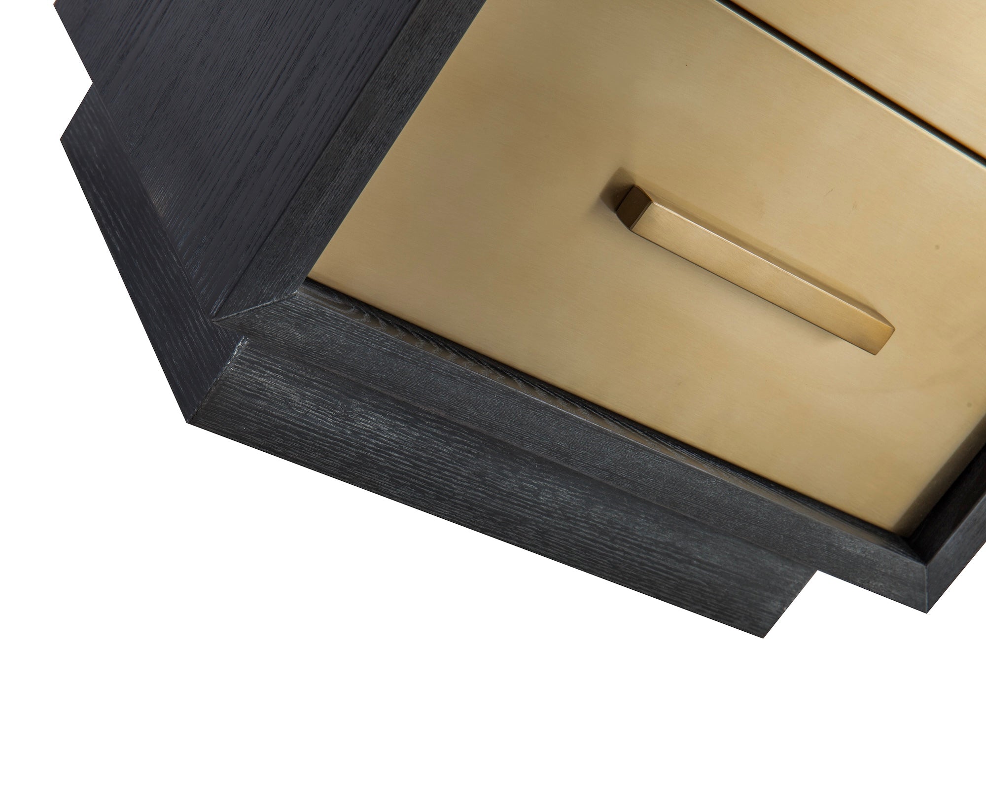 Camden Bedside Table II - Ebony Ash & Brushed Brass